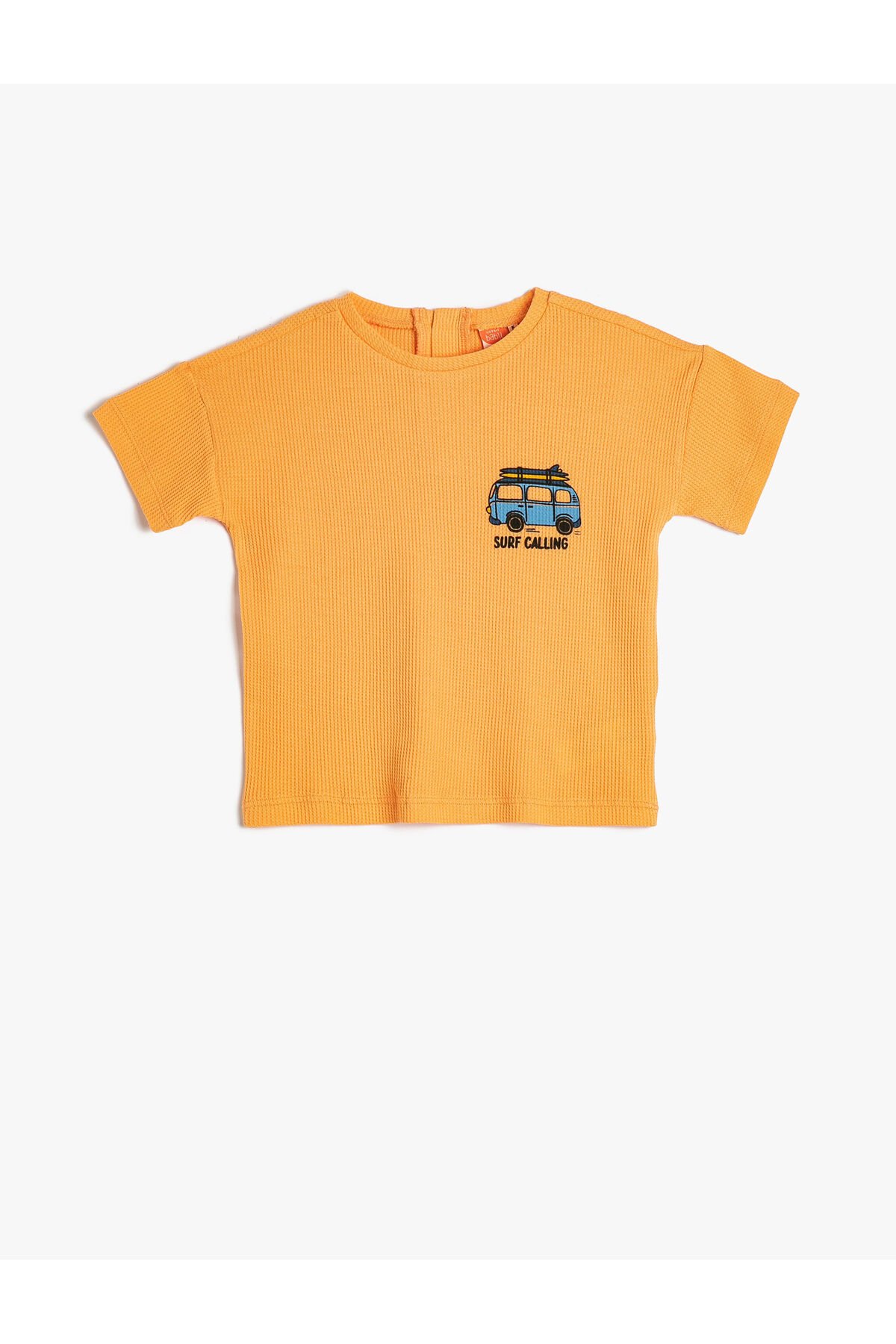 Koton T-Shirt Crew Neck Short Sleeve Car Print Detail Cotton
