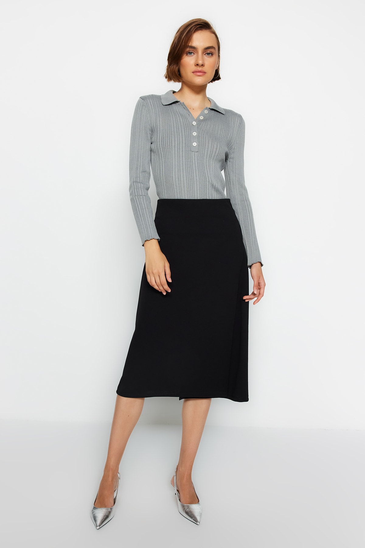 Trendyol Skirt - Black - Midi