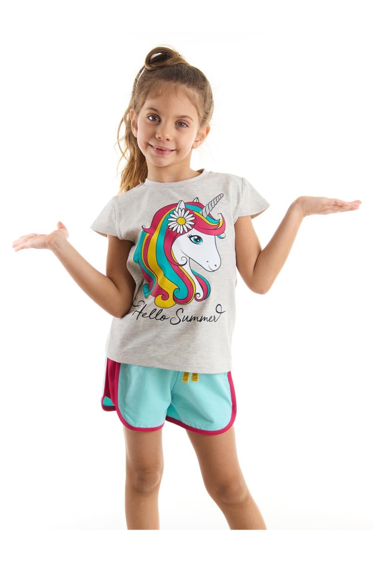 Levně Mushi Floral Unicorn Girl T-shirt Shorts Set