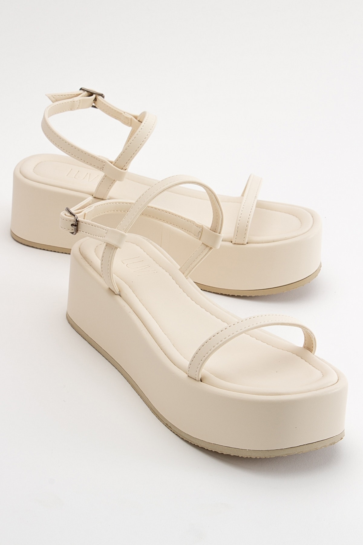 Levně LuviShoes Ecru Beige Women's Sandals