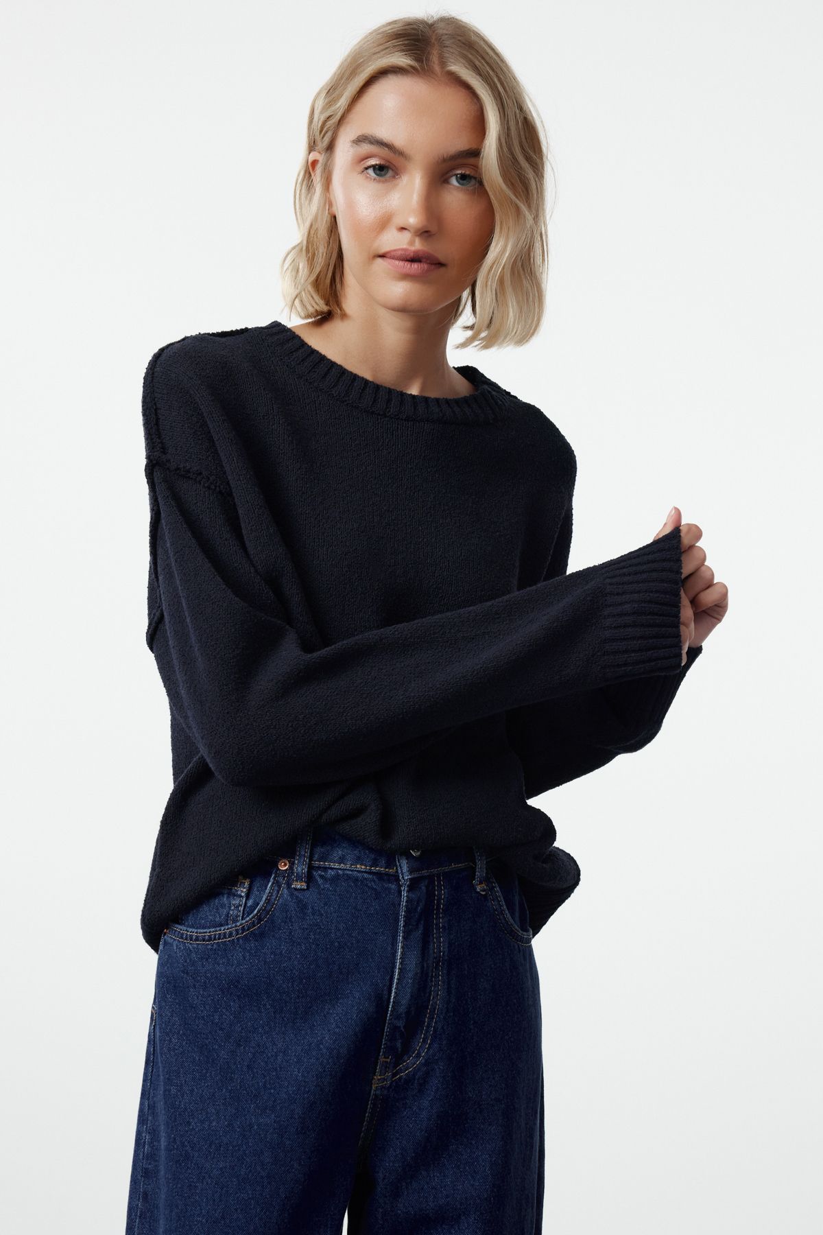 Trendyol Navy Blue More Sustainable Basic Knitwear Sweater