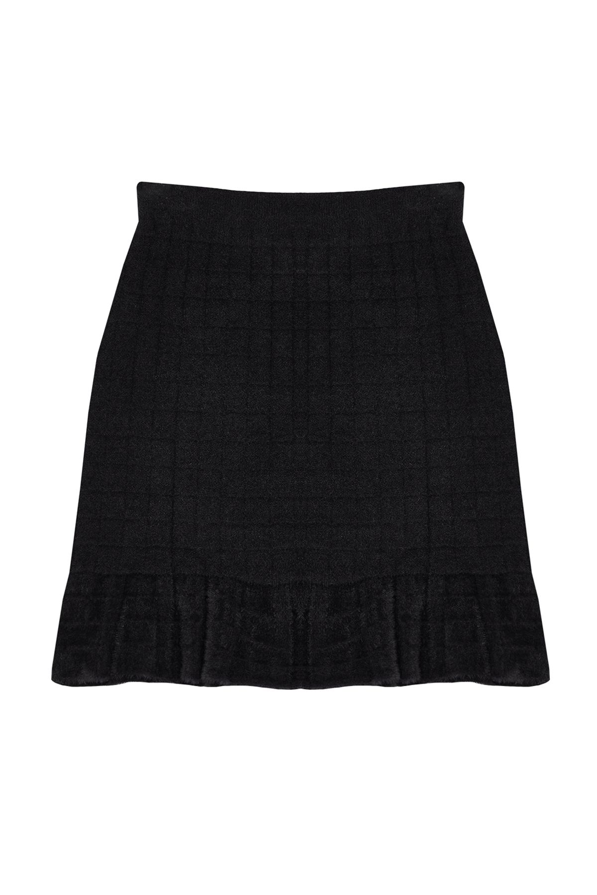 Trendyol Limited Edition Black Soft Textured Ruffle Detailed Skirt