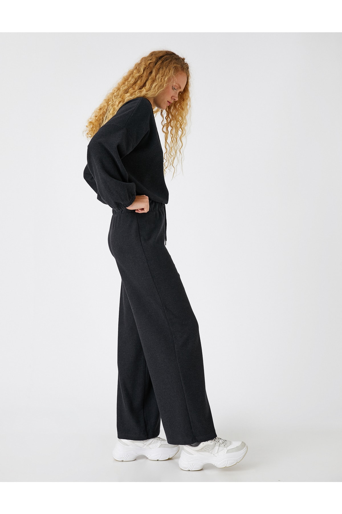 Koton Wide Leg Trousers with Tie Waist