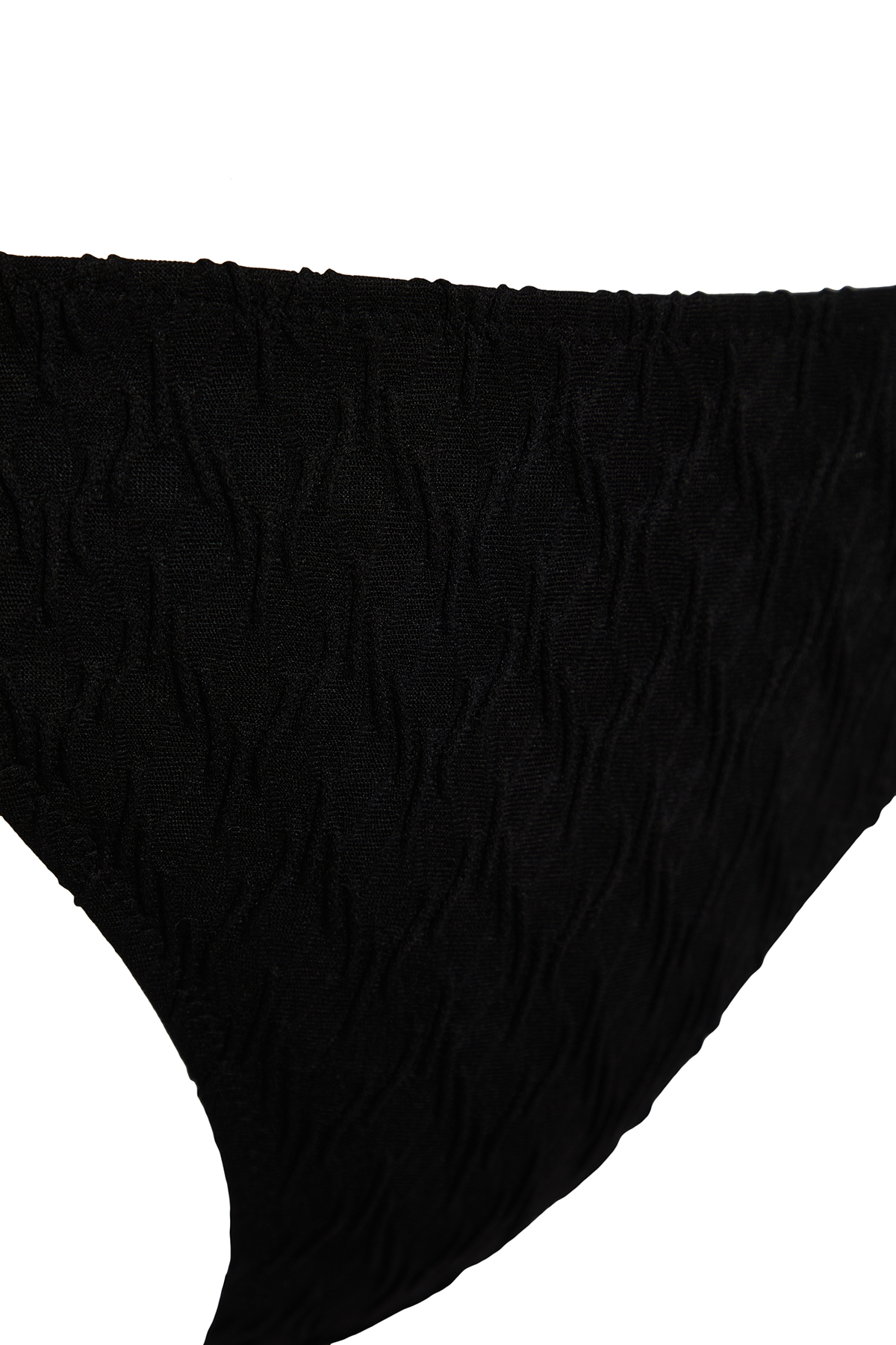 Trendyol Black Tied Textured Regular Bikini Bottom