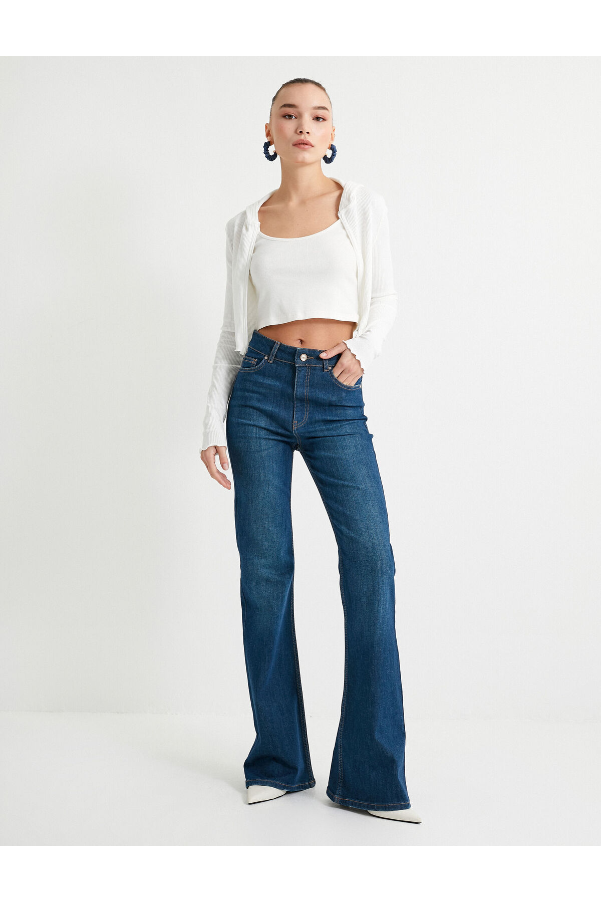 Koton Flare Jeans Slim Fit Standard Waist Elastic Cotton Pocket - Victoria Jeans