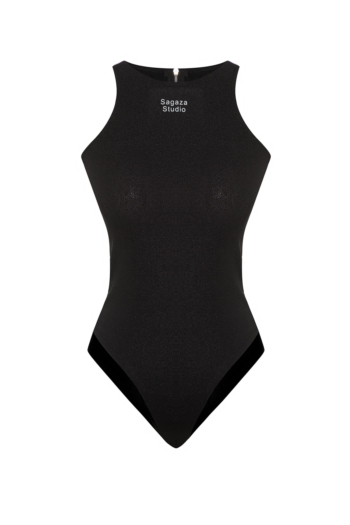 Trendyol X Sagaza Studio Black Printed Shimmering Bodysuit