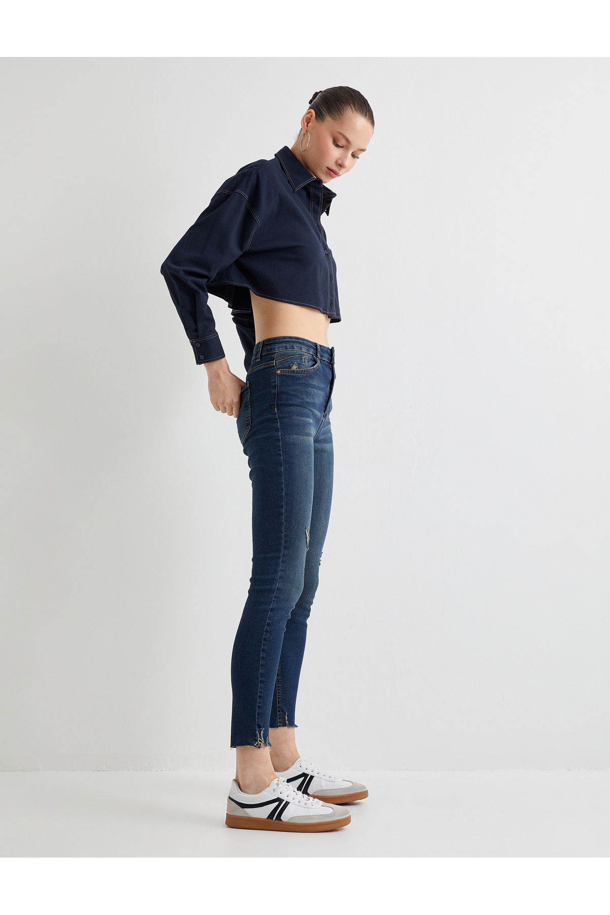 Levně Koton High Waist Skinny Fit Jeans Slim Fit Jeans - Carmen Skinny Jean