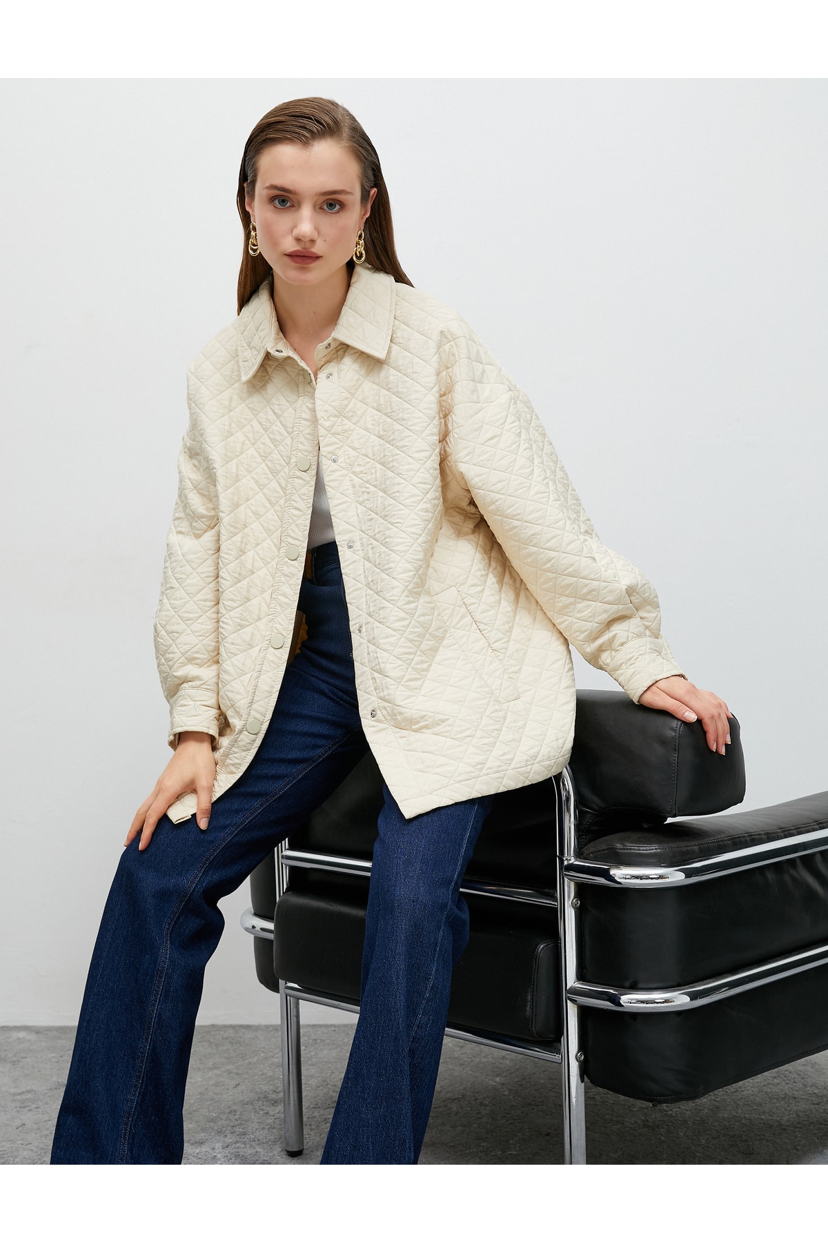 Koton Jacket - Ecru - Regular fit