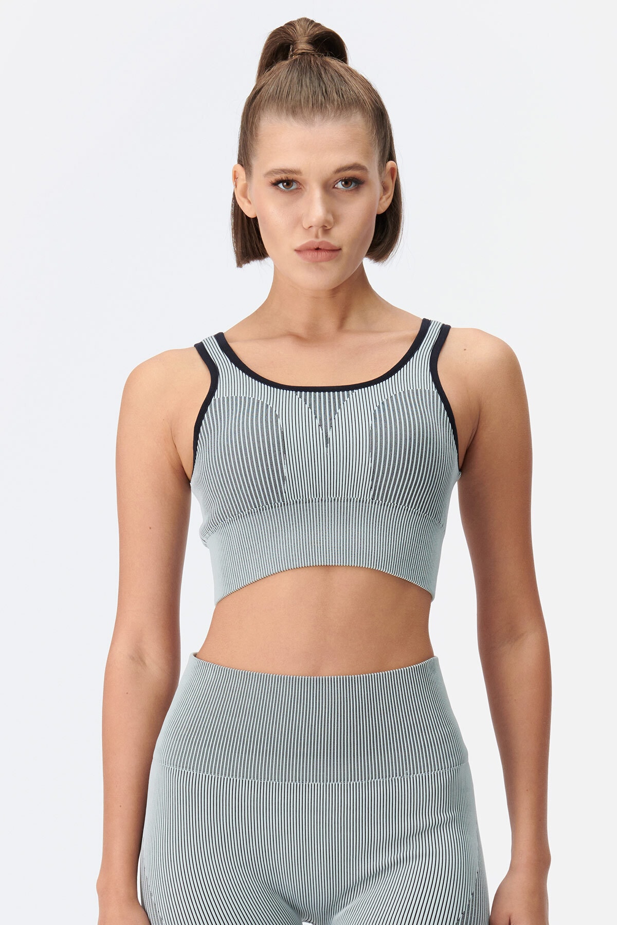 Dagi Sports Bra - Gray - Geometric pattern