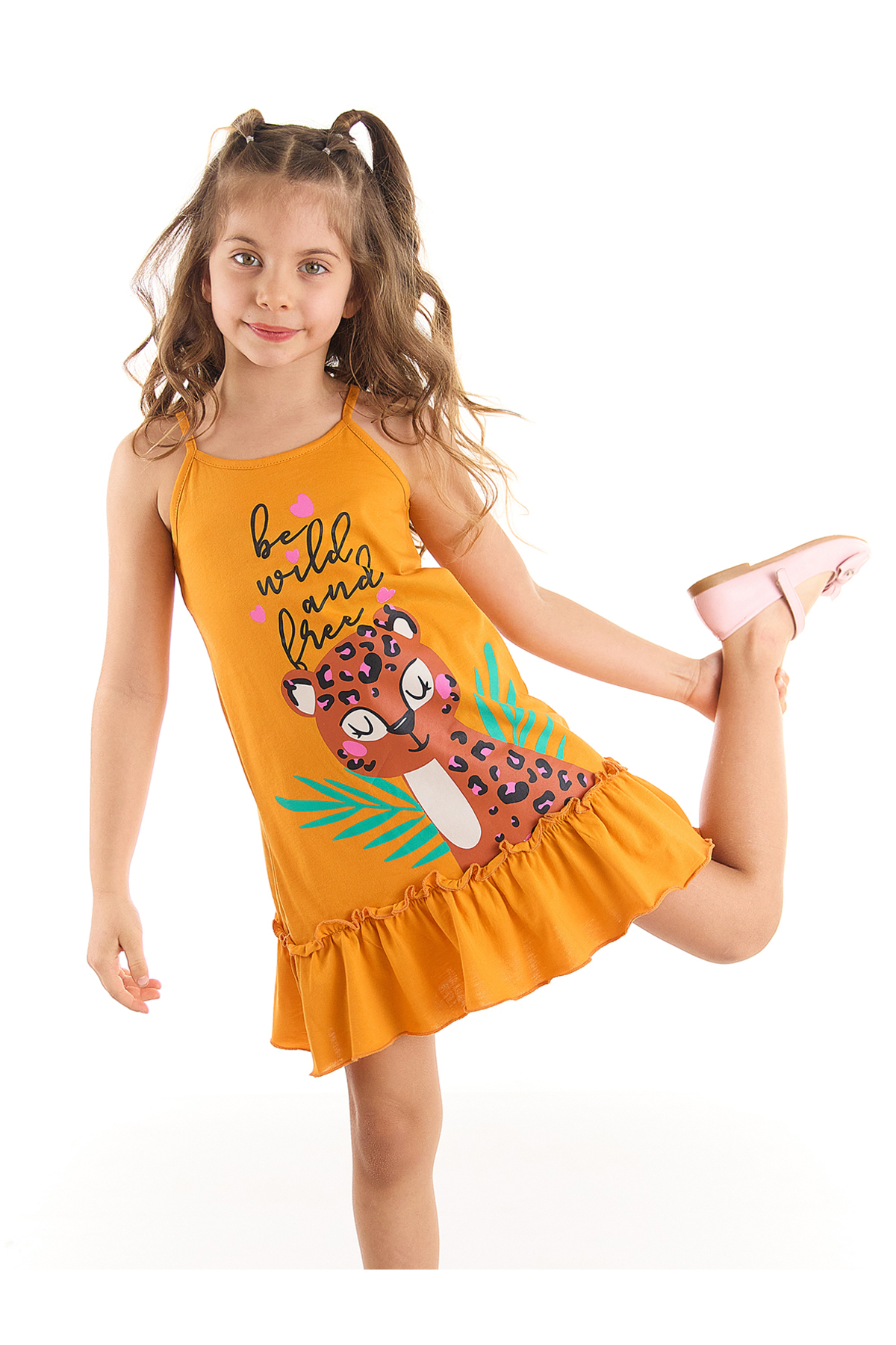 Levně mshb&g Leo Dívčí oranžové šaty