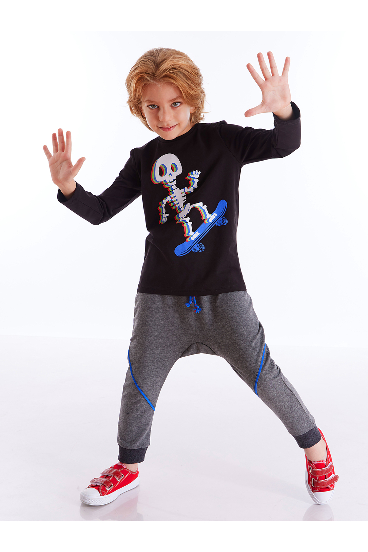 Mushi Boy Colorful Skate T-shirt Trousers Suit
