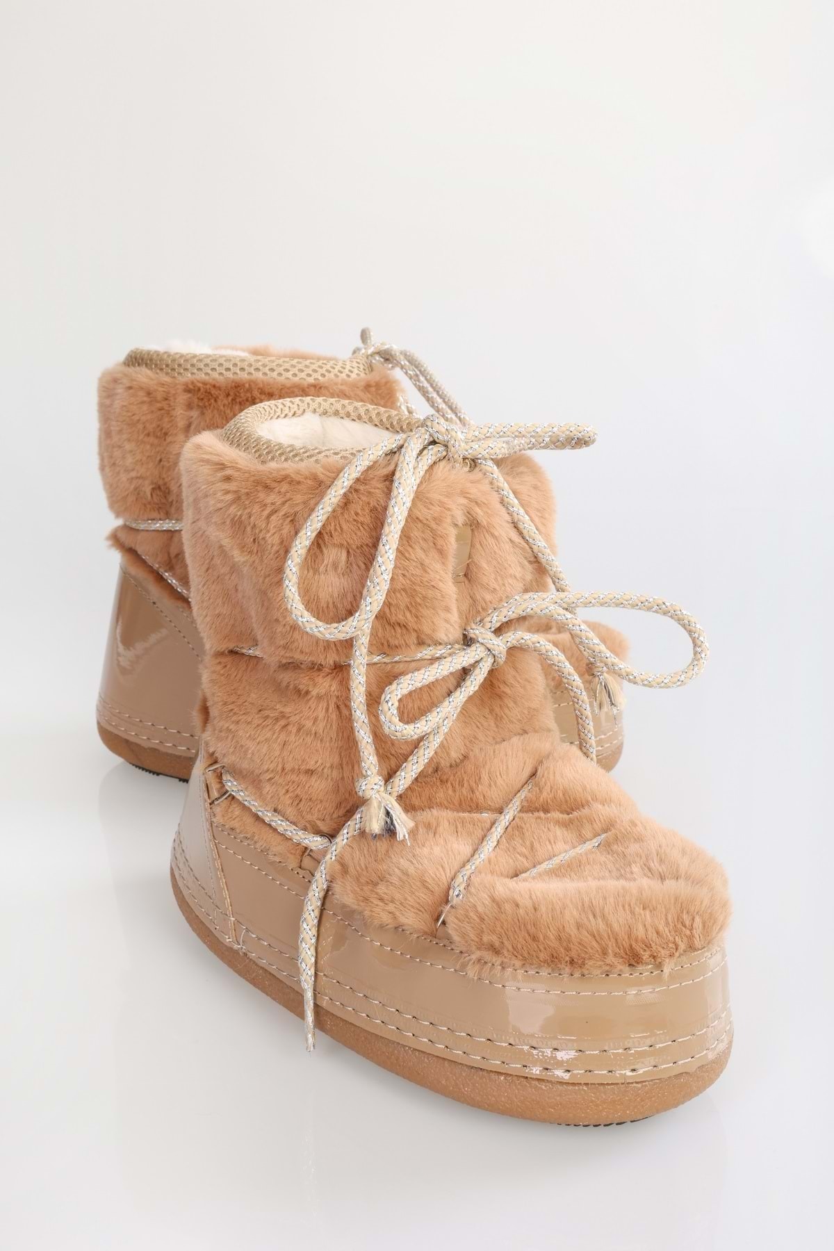 Shoeberry Women's Snowie Mink Hairy Thick Sole Snow Boots