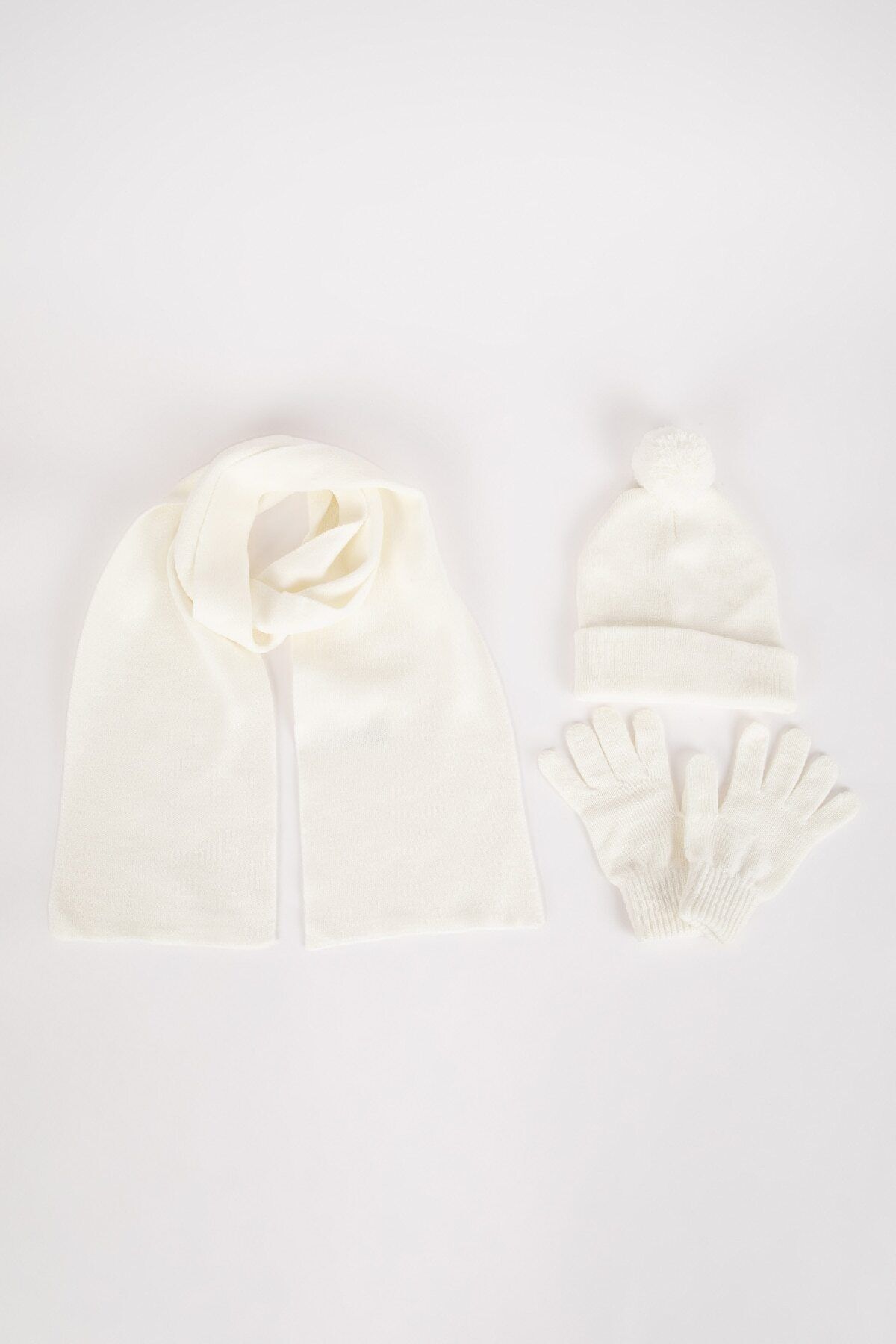 DEFACTO Girl 3-Piece Knitted Scarf Beanie Glove Set