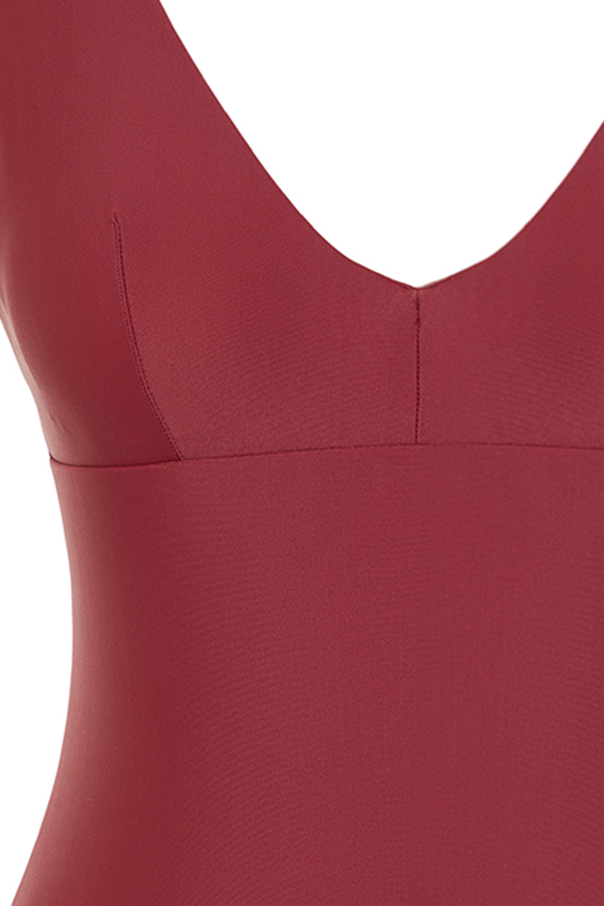 Trendyol Burgundy V-Neck Smoothing Regular Swimsuit