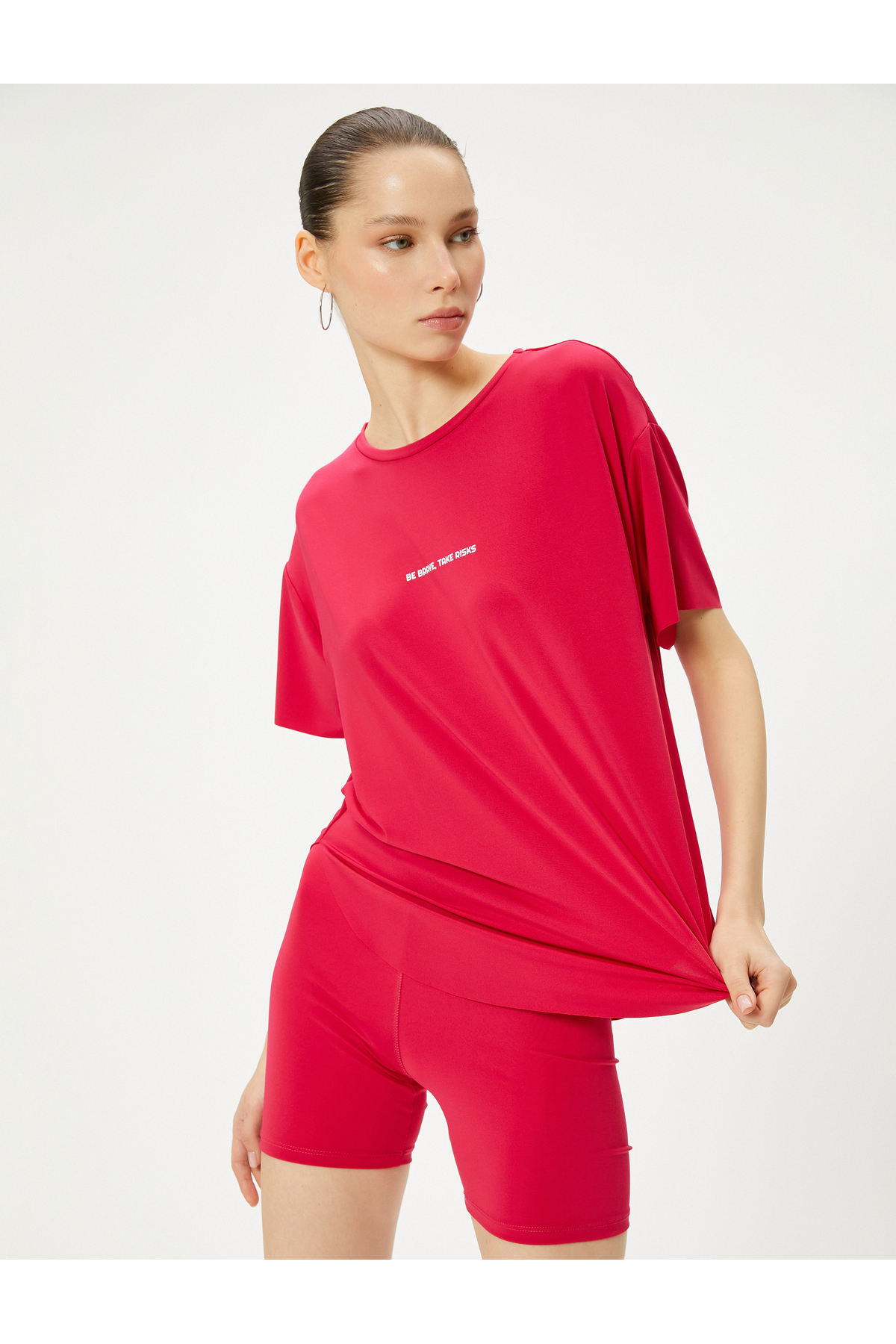 Levně Koton Short Sleeve Sports T-Shirt Crew Neck Comfortable Fit Print Detailed