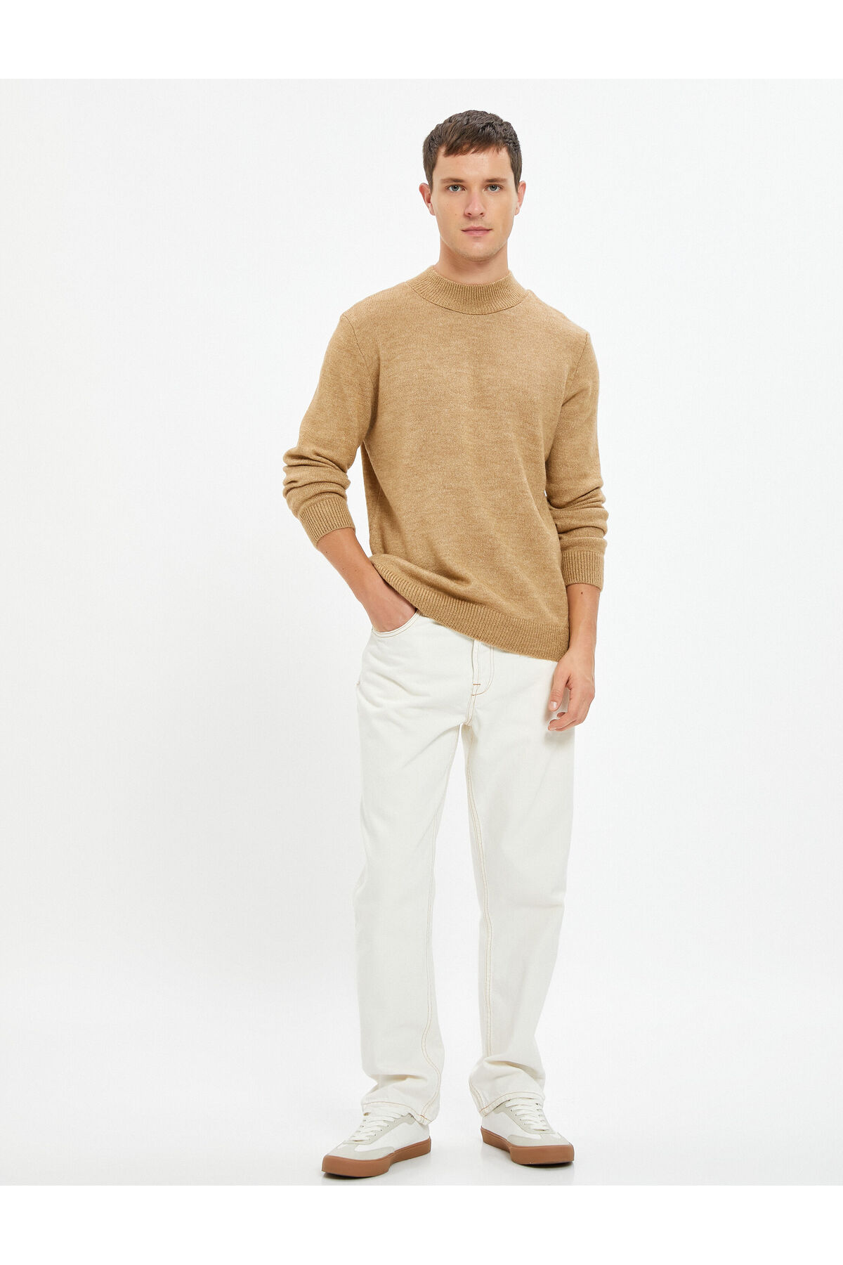 Levně Koton Basic Knitwear Sweater Half Turtleneck Slim Fit