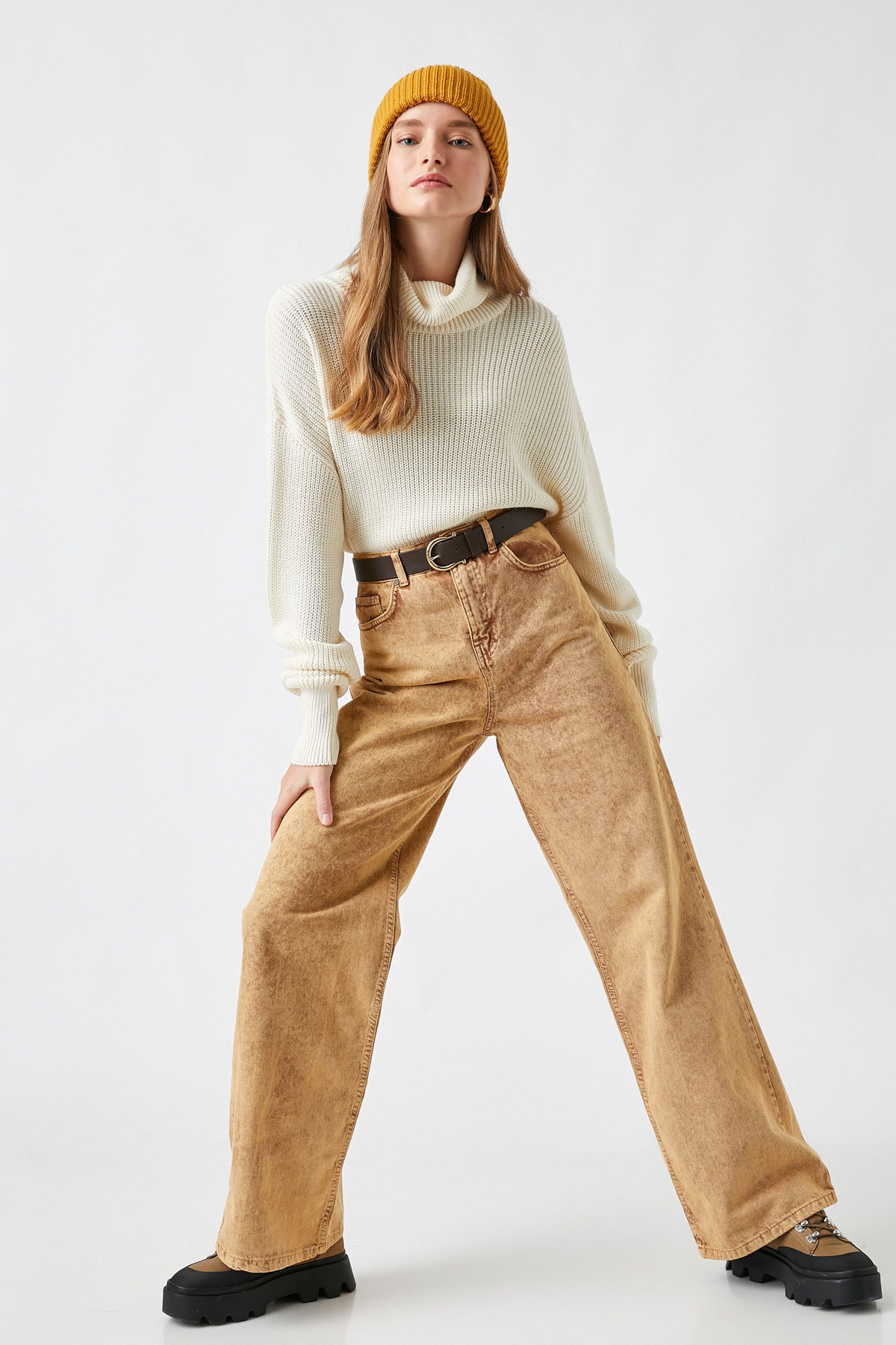 Koton Women's Mustard Jeans