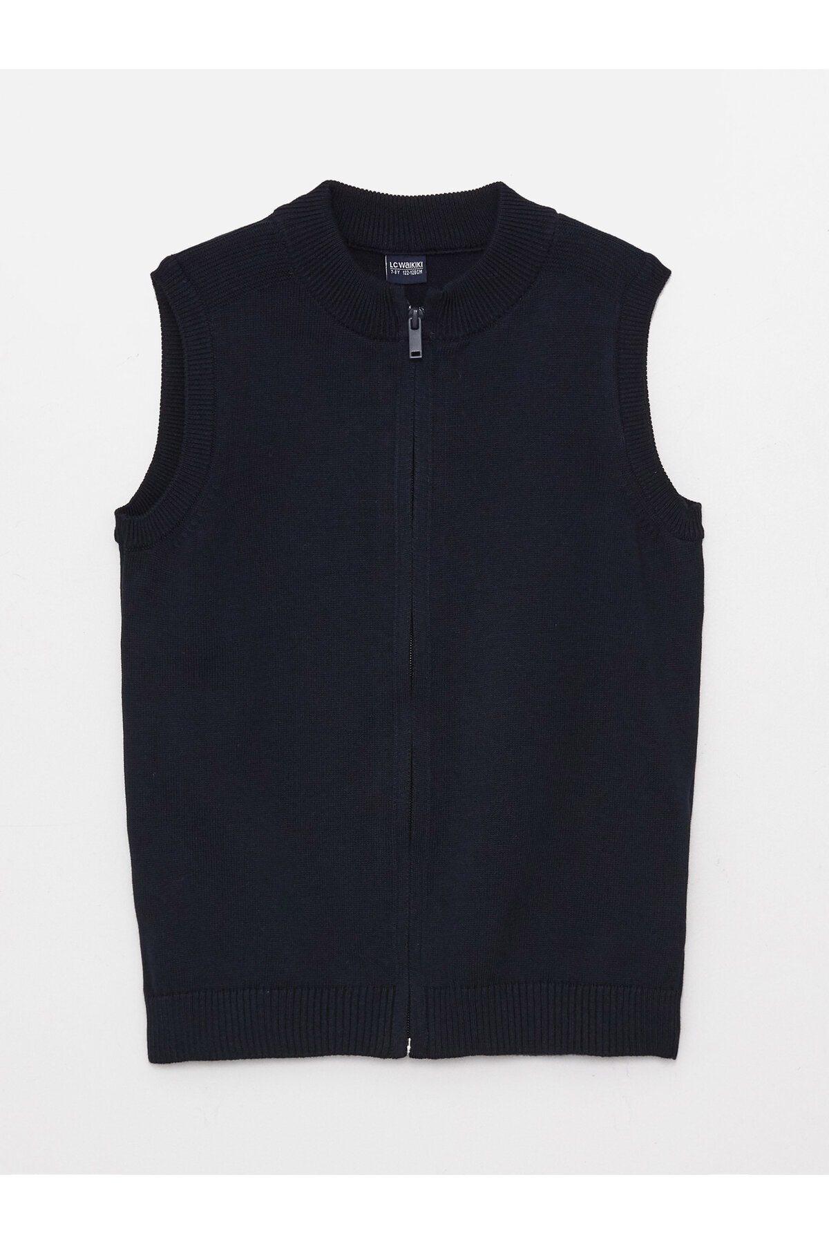 LC Waikiki Basic Boys' Knitwear Vest with Stand-Up Collar
