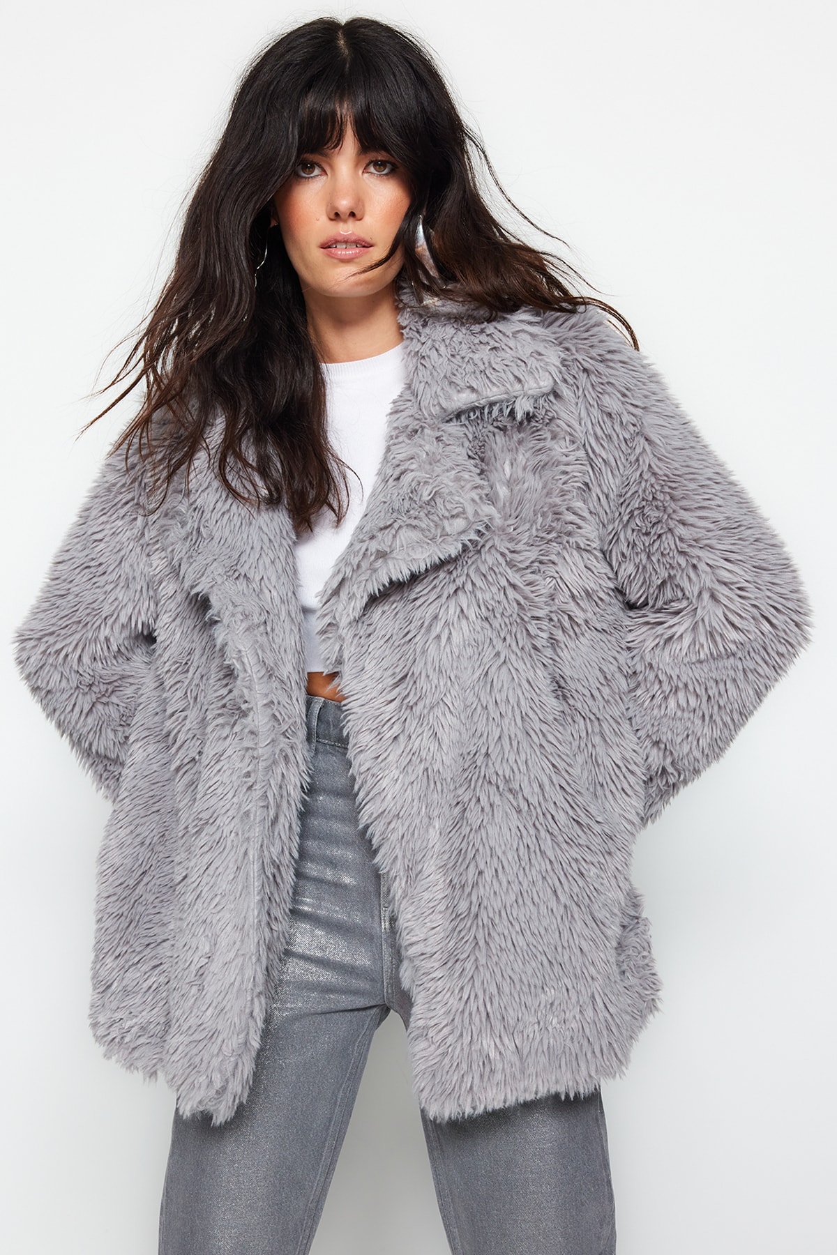 Trendyol Coat - Gray - Double-breasted
