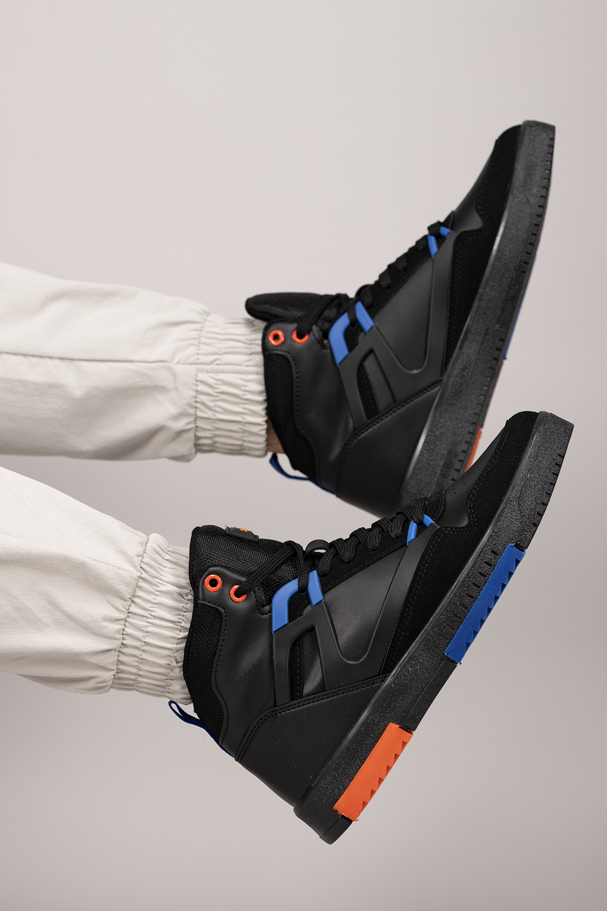 Riccon Men's Comfort Sneaker Boots 001263 Black Saxe