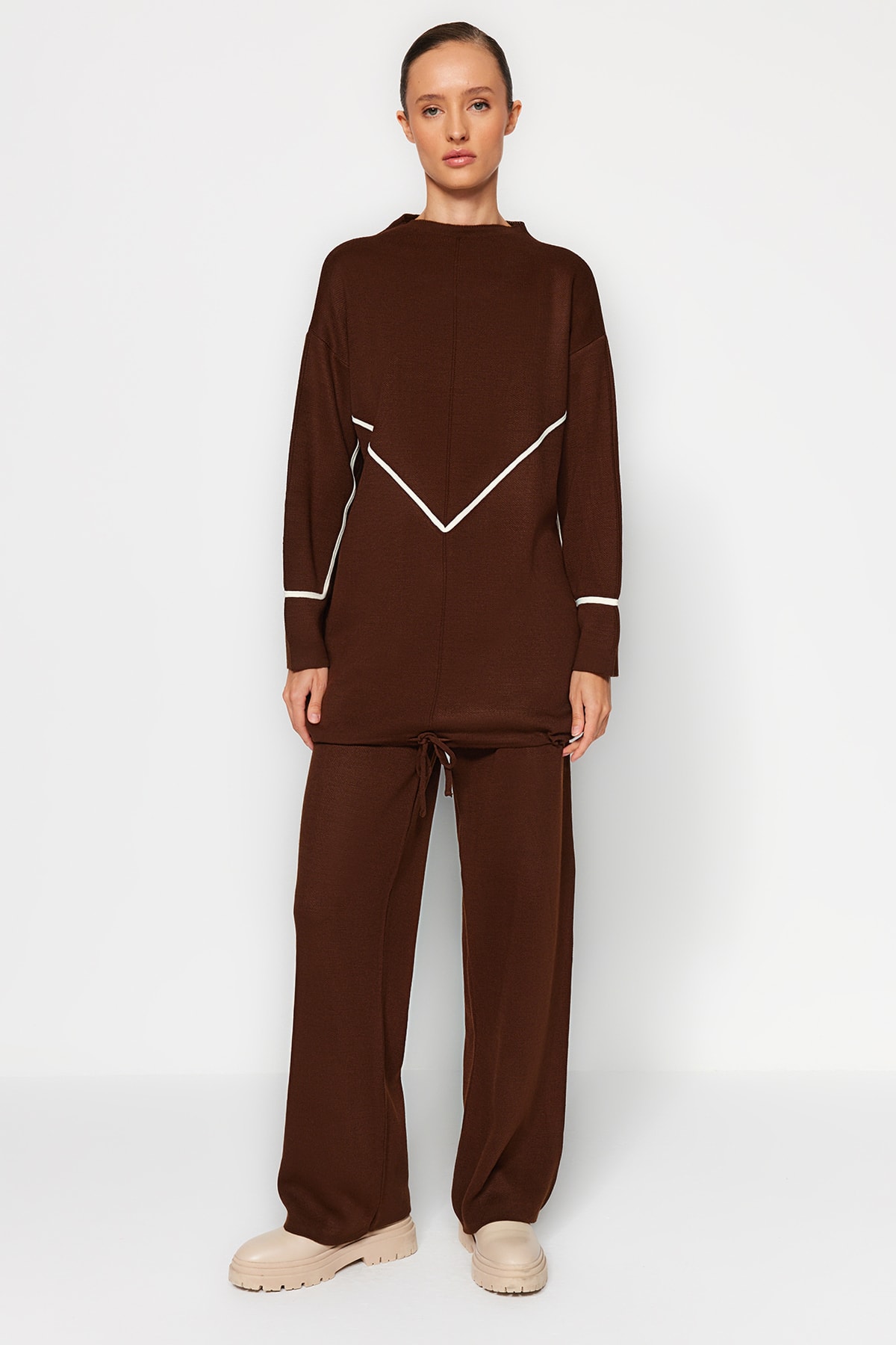 Trendyol Two-Piece Set - Brown - Relaxed fit