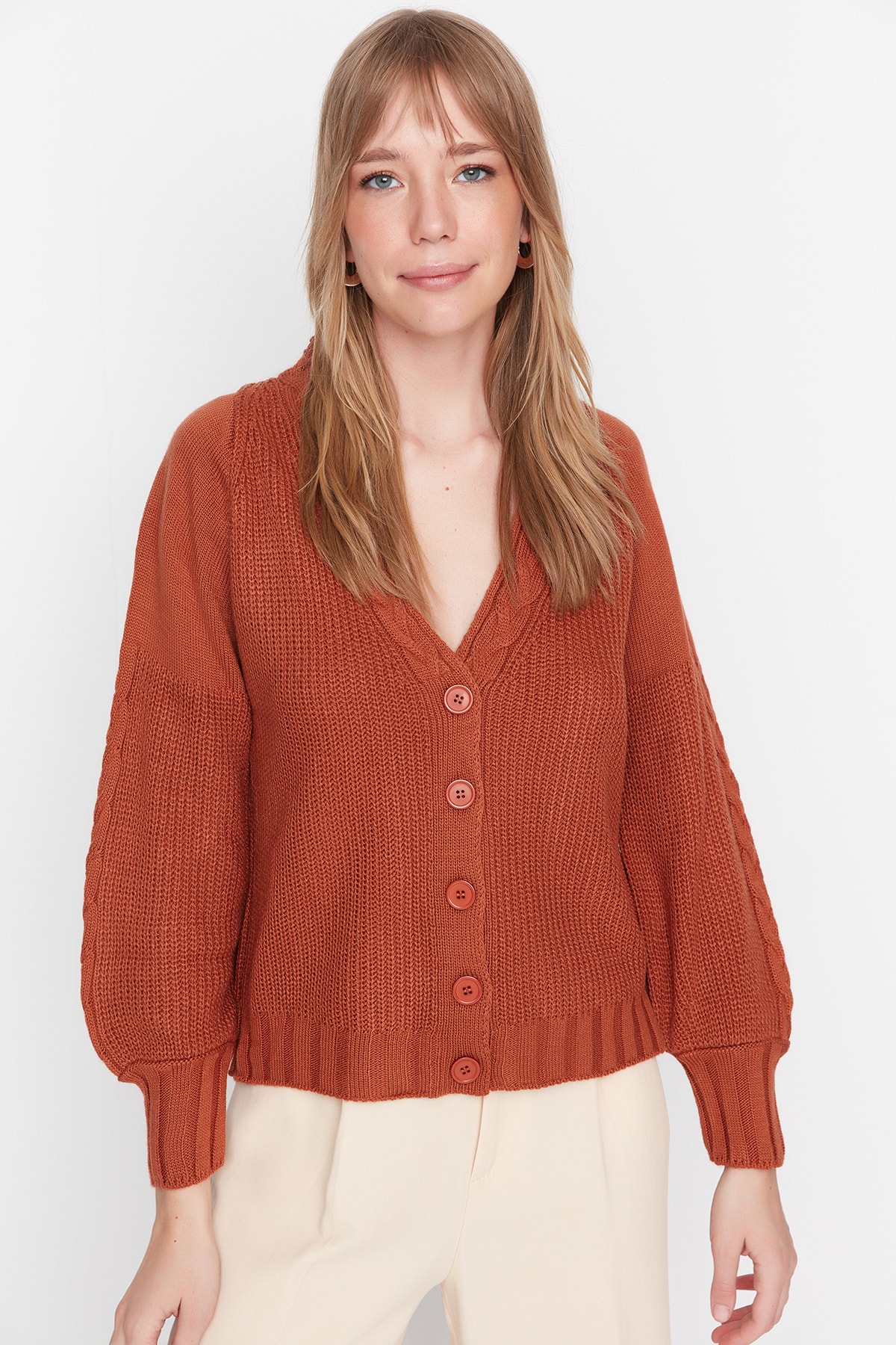 Trendyol Cardigan - Brown - Regular fit