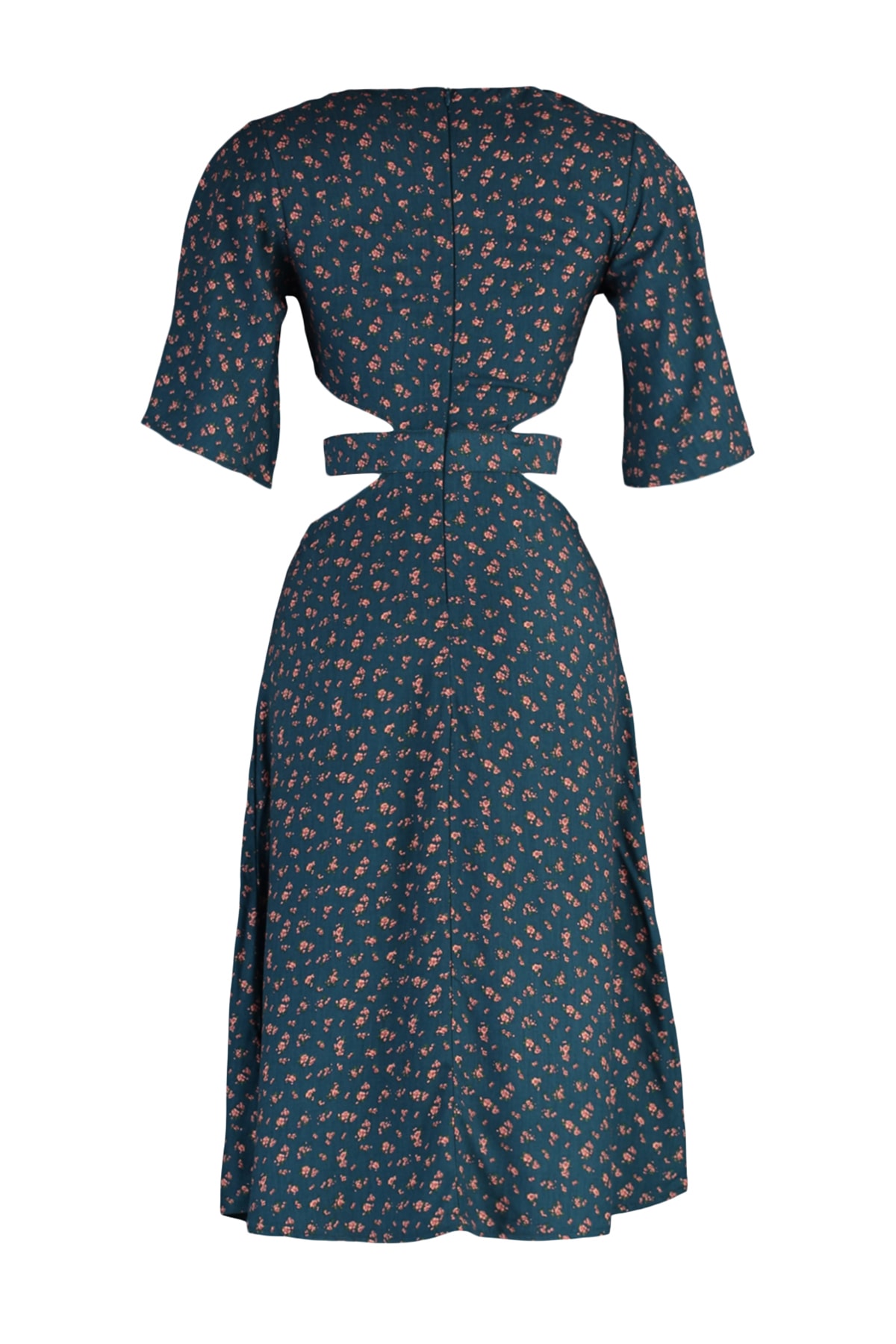 Rochie țesută țesută Trendyol Trendyol Navy Cut Out