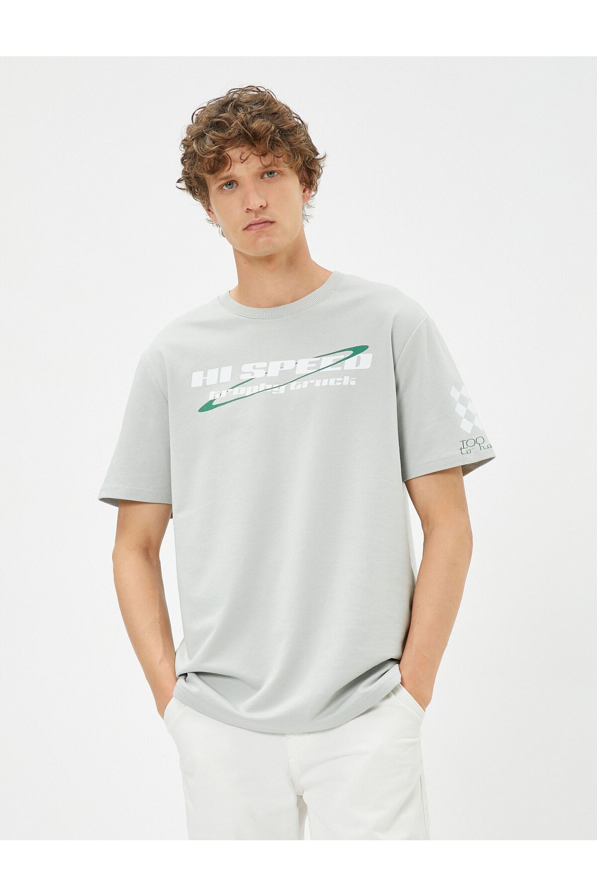 Levně Koton Printed T-Shirt Racing Themed Crew Neck Short Sleeve Cotton