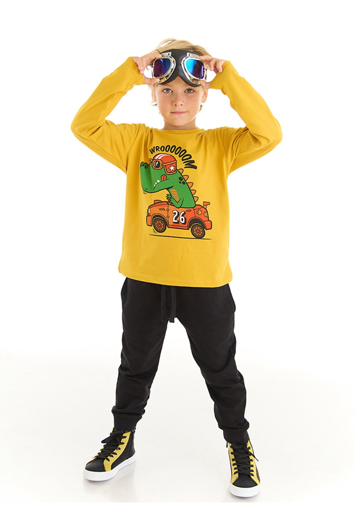 Levně Denokids Racer Alligator Boys T-shirt and Pants Set