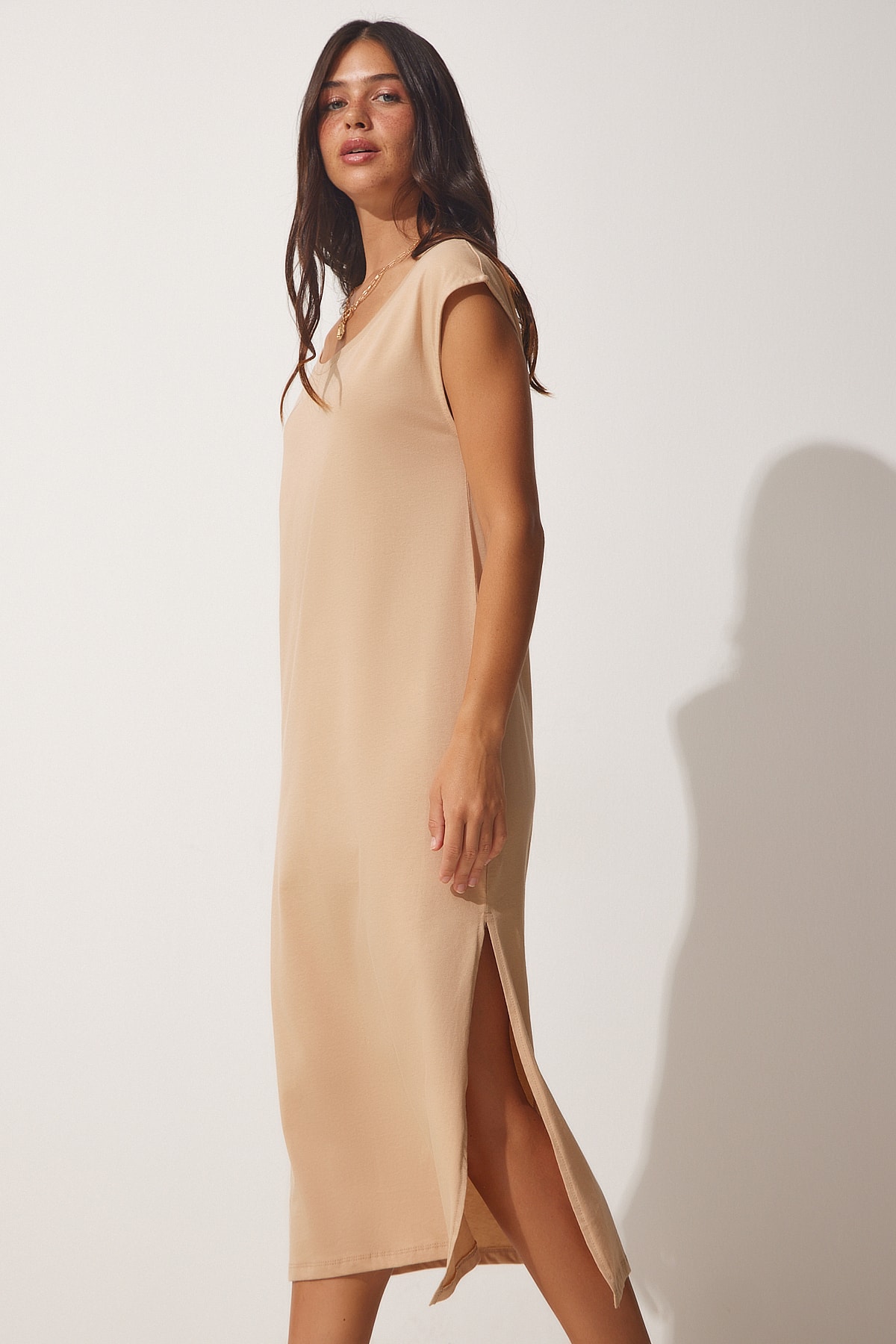 Fericirea İstanbul biscuiți pentru femei rochie tricotată zilnică fără mâneci