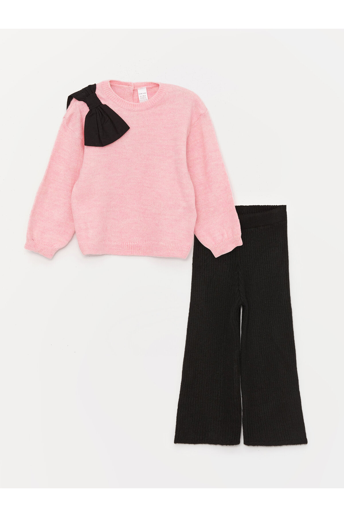 LC Waikiki Crew Neck Long Sleeved Basic Baby Girl Knitwear Sweater And Leggings 2-Pair Set