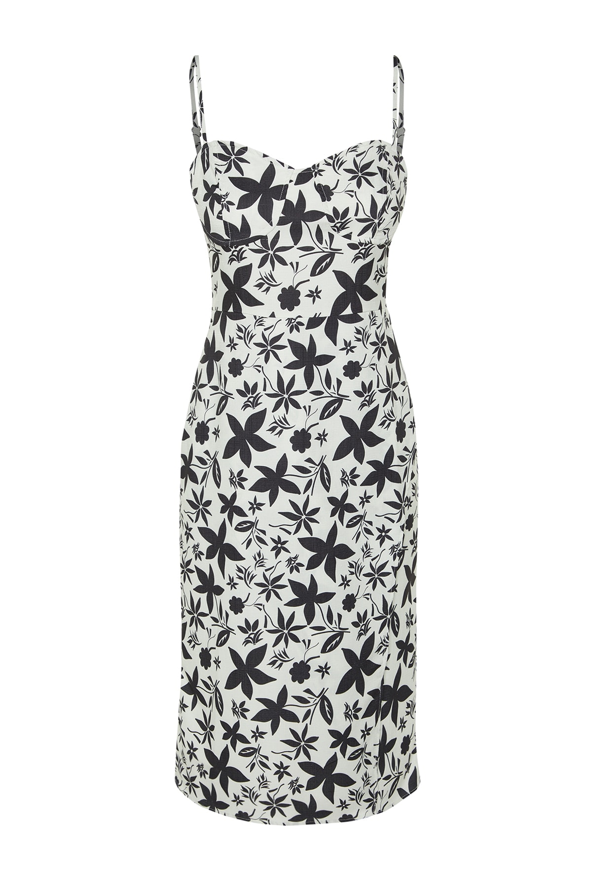 Rochie țesută Trendyol Ecru Midi cu barete