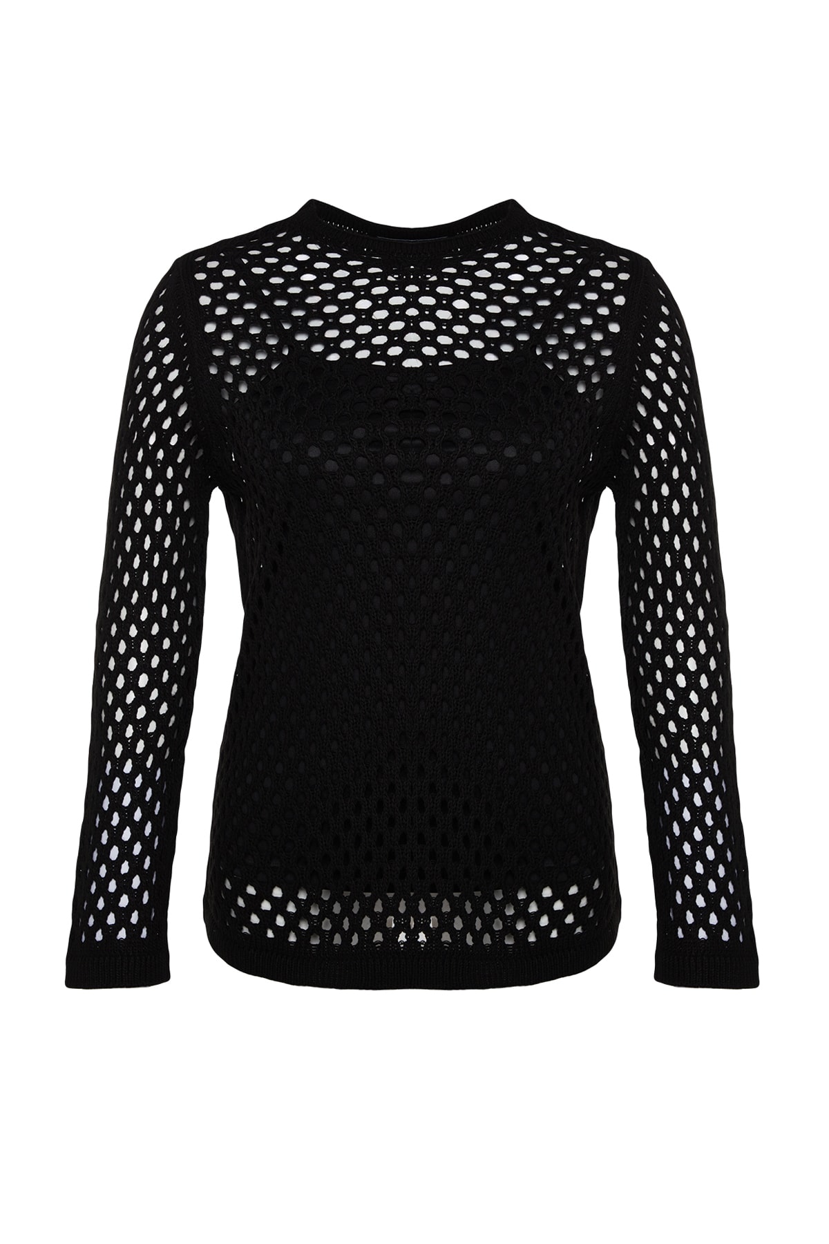 Trendyol Curve Plus Size Sweater - Black - Relaxed fit