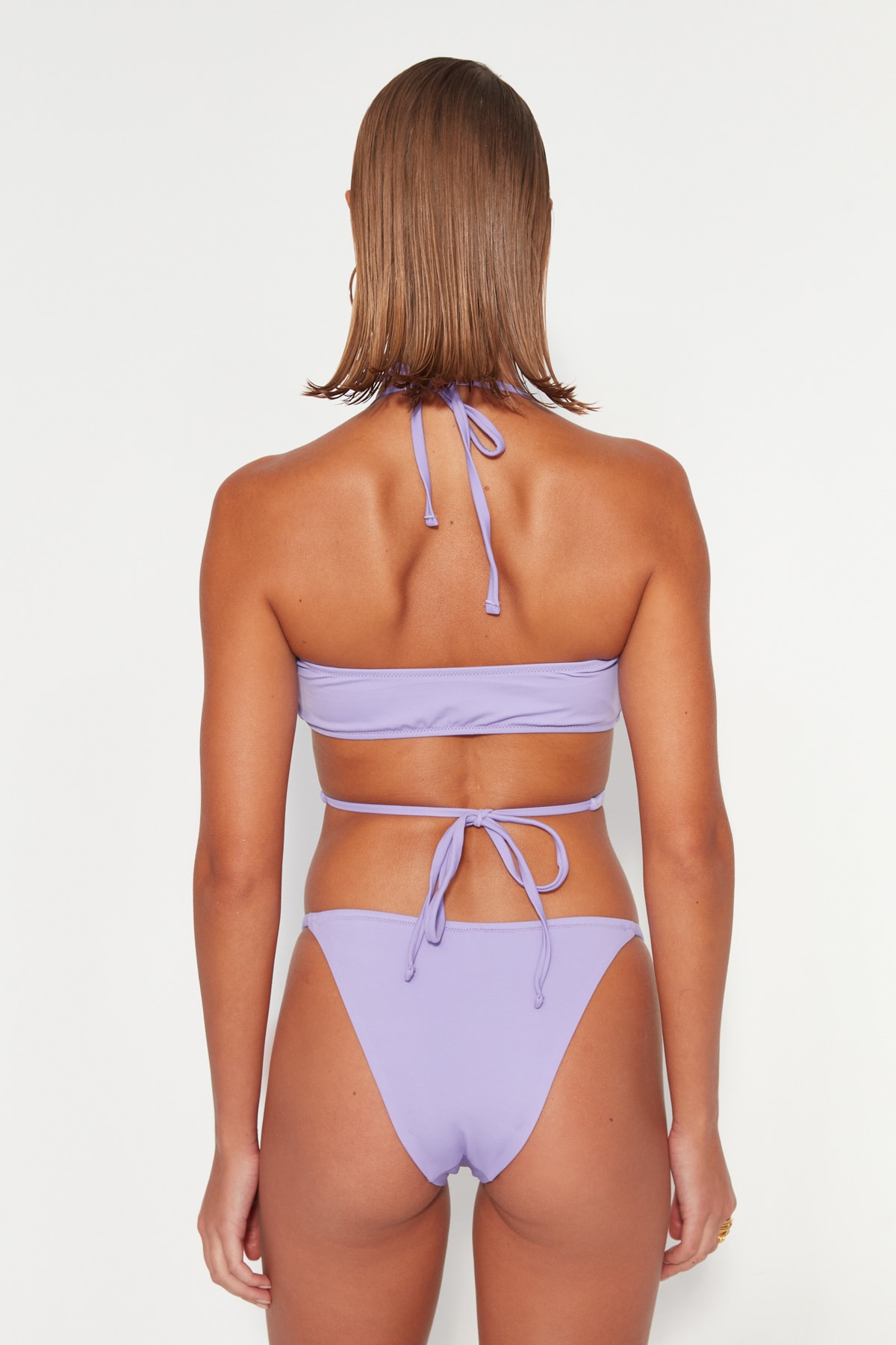 Trendyol Lilac Bralette Tie Bikini Top