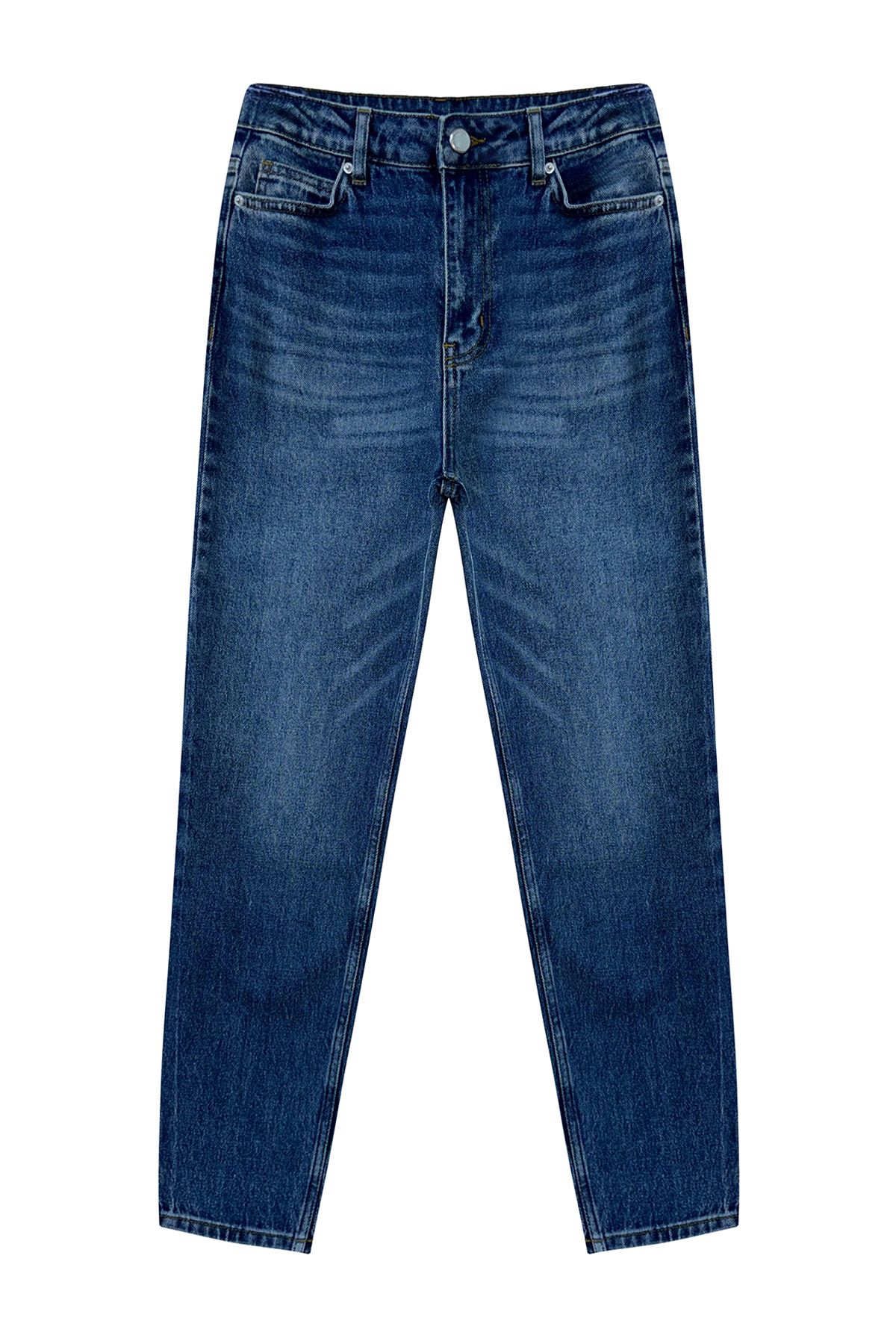 Trendyol Dark Blue High Waist Slim Mom Jeans