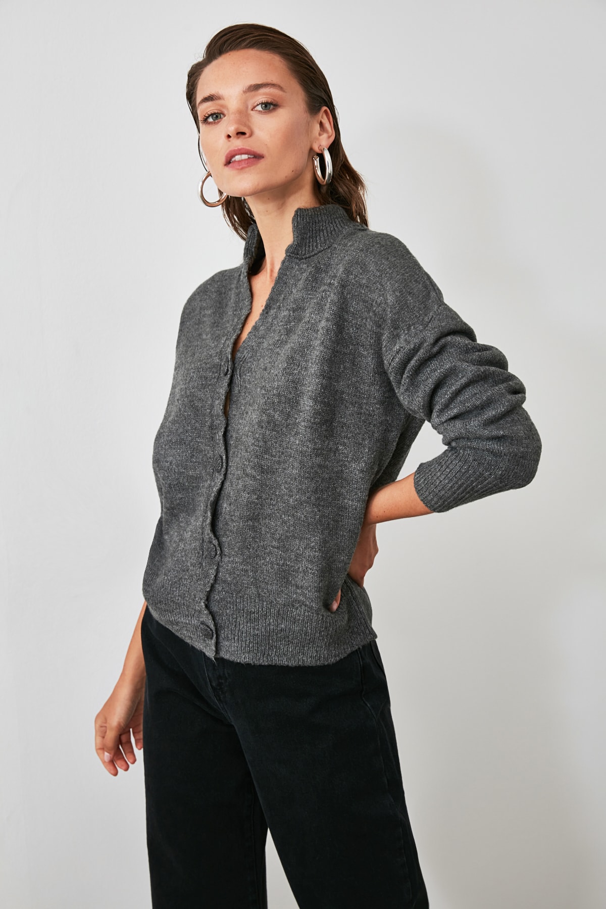 Trendyol Cardigan - Black - Regular fit