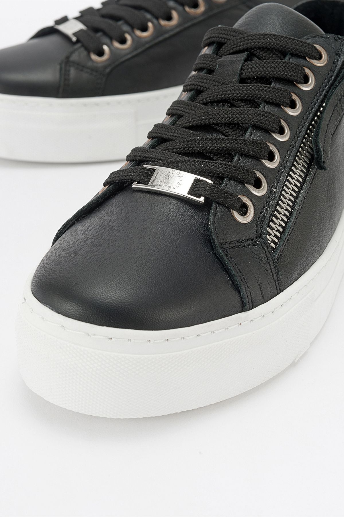 LuviShoes BERLY Black Genuine Leather Women's Sneakers