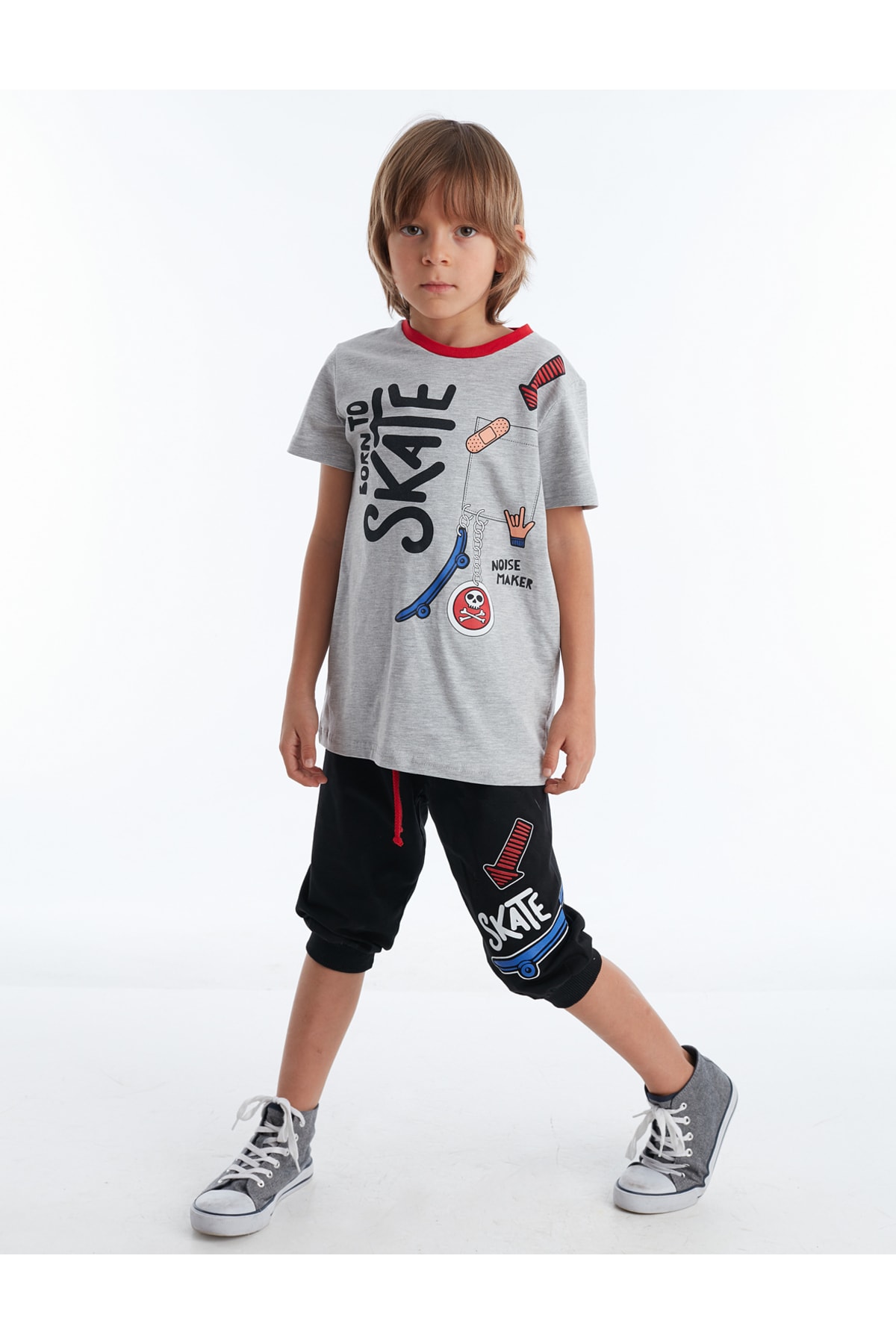 mshb&g Born To Skate Boy's T-shirt Capri Shorts Set