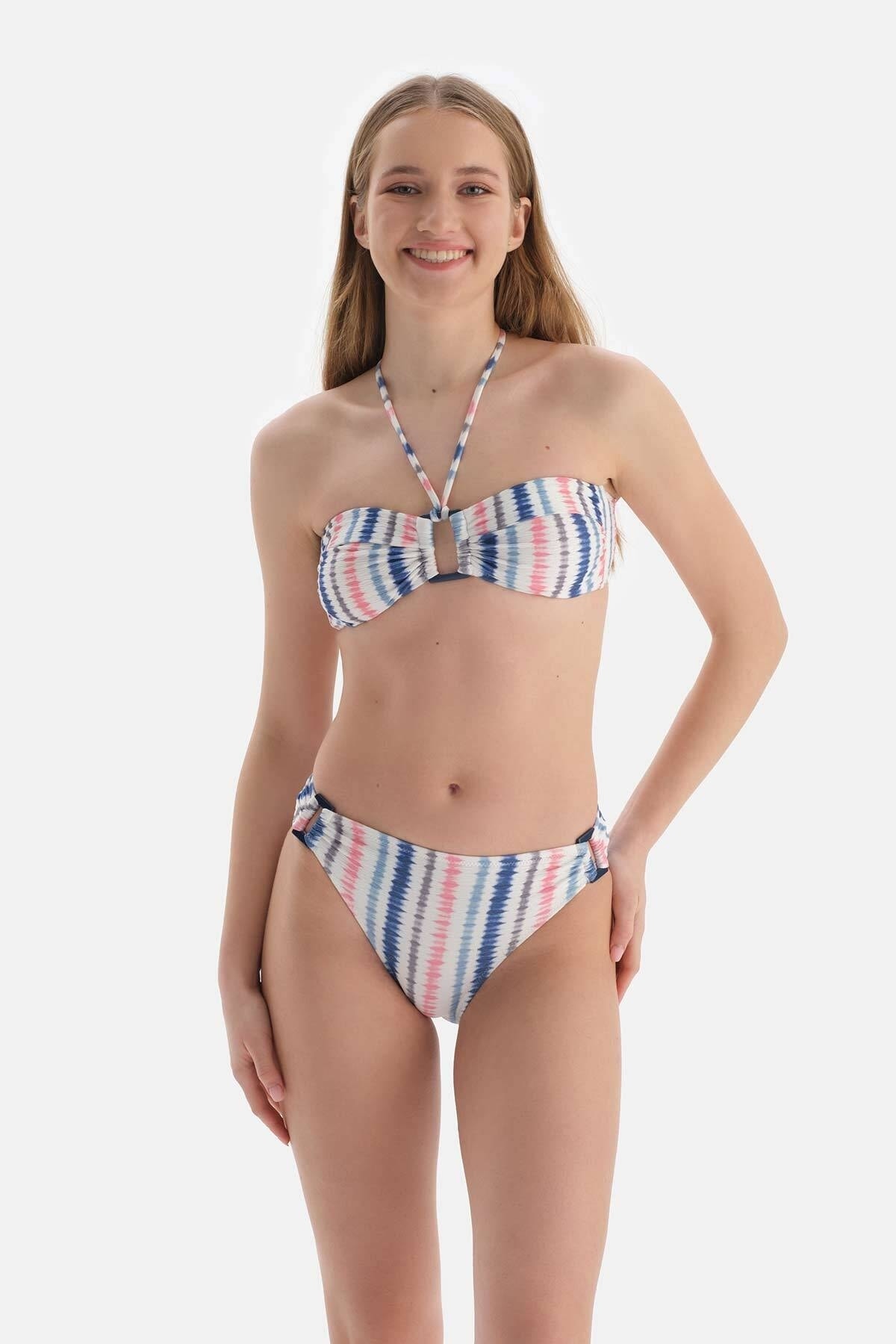 Levně Dagi Pink-Blue Strapless Bikini Top