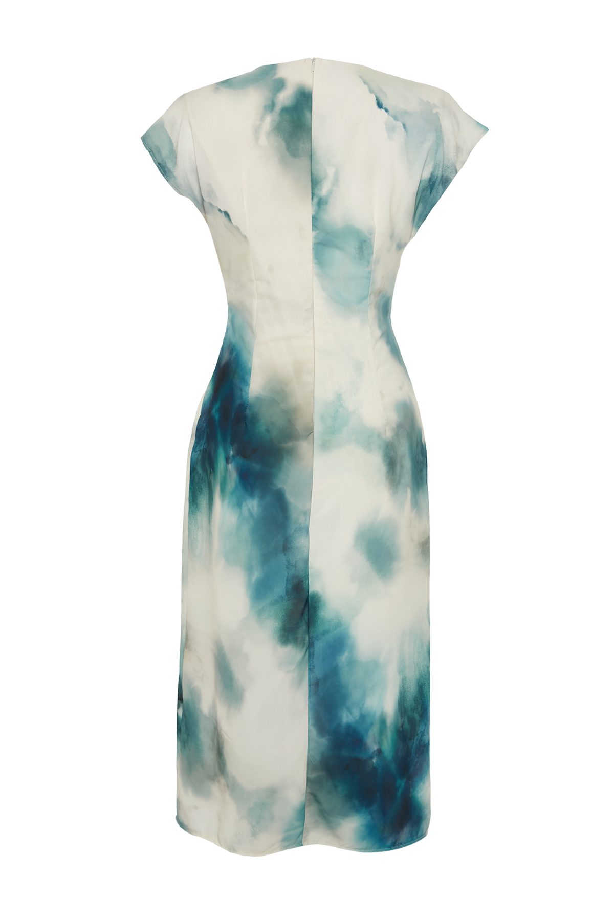 Trendyol Indigo Abstract A-line Chiffon Midi Woven Dress