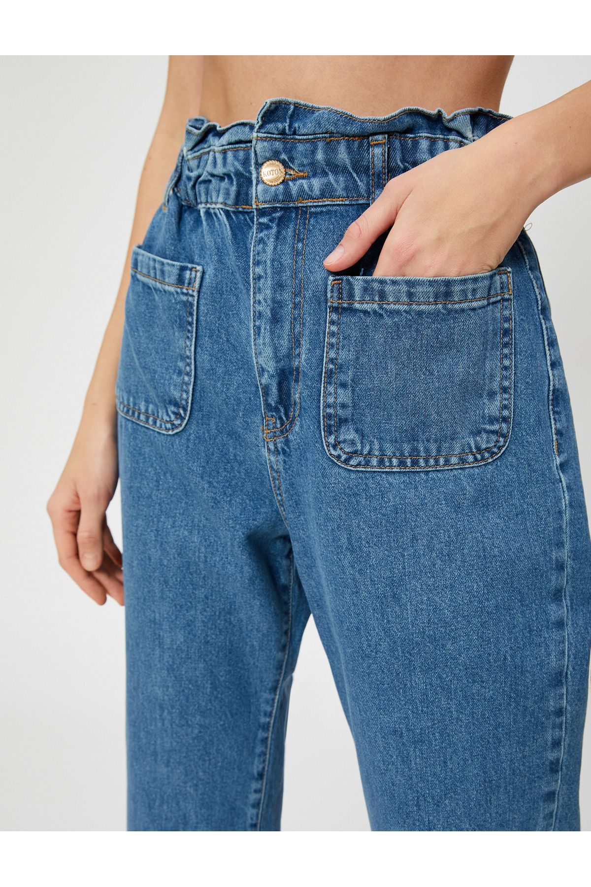 Blugi Koton cu talie elastică Talie înaltă - Baggy Jeans