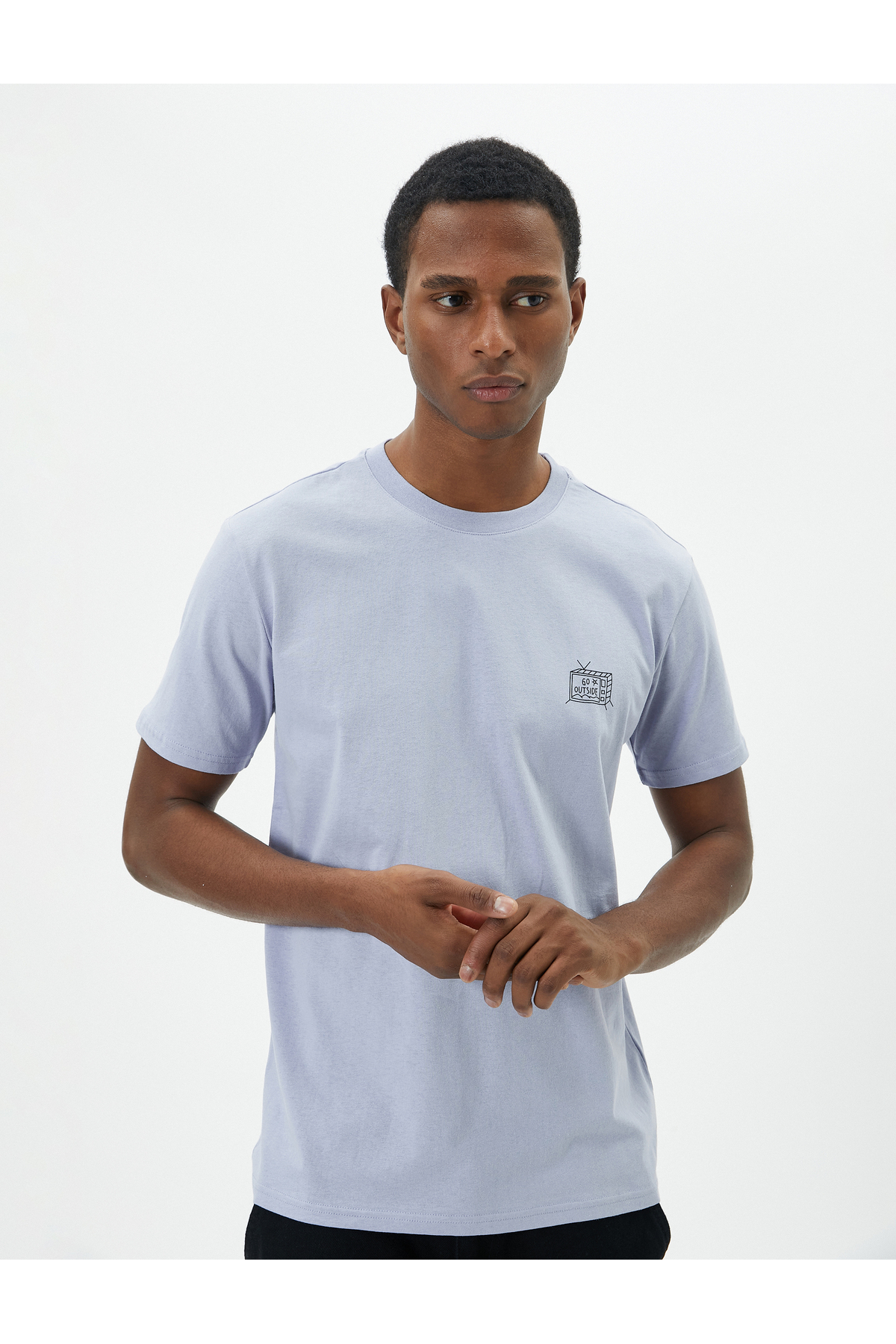 Levně Koton Minimal Printed T-Shirt Slim Fit Crew Neck Short Sleeve