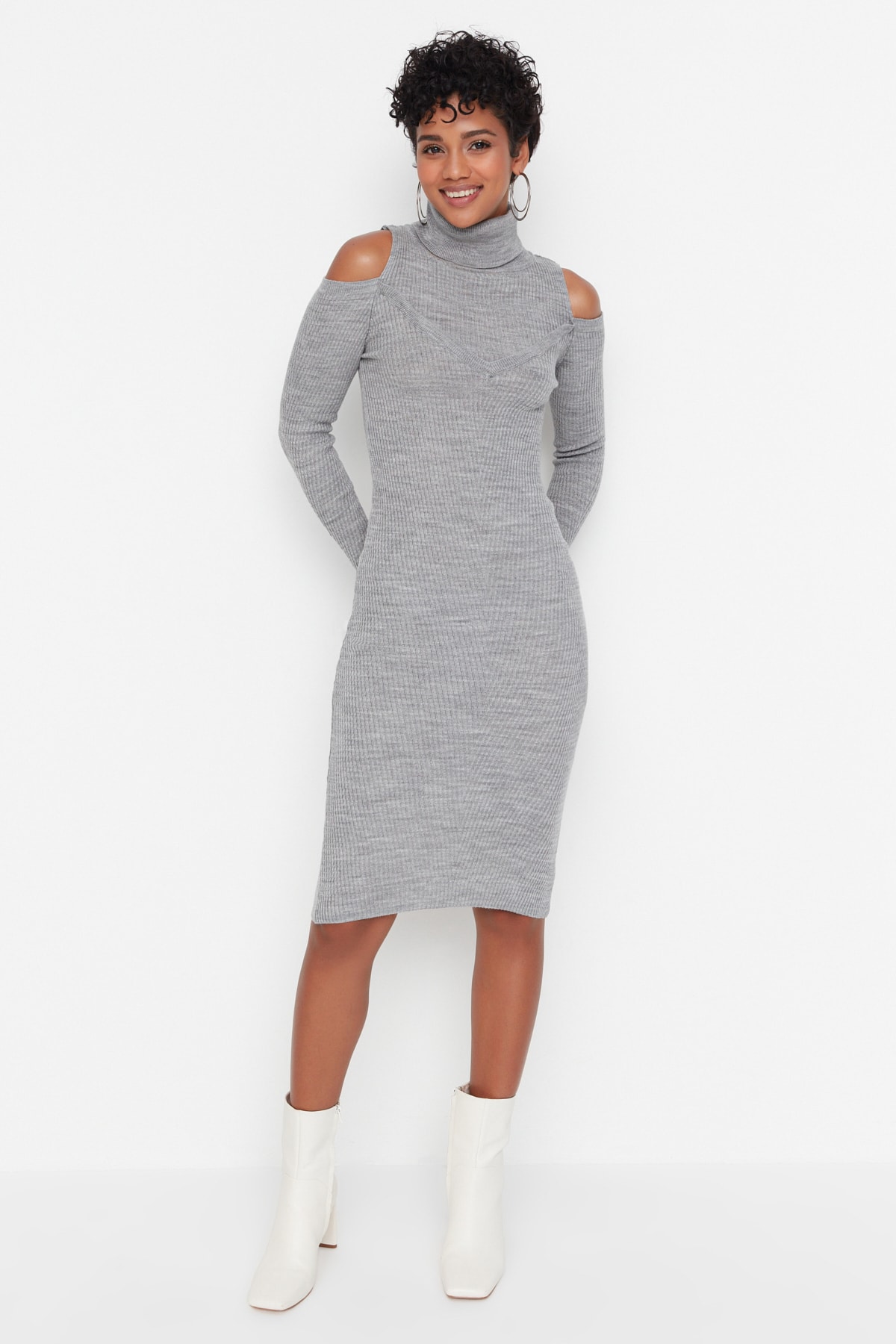 Trendyol Gray Knitwear Dress