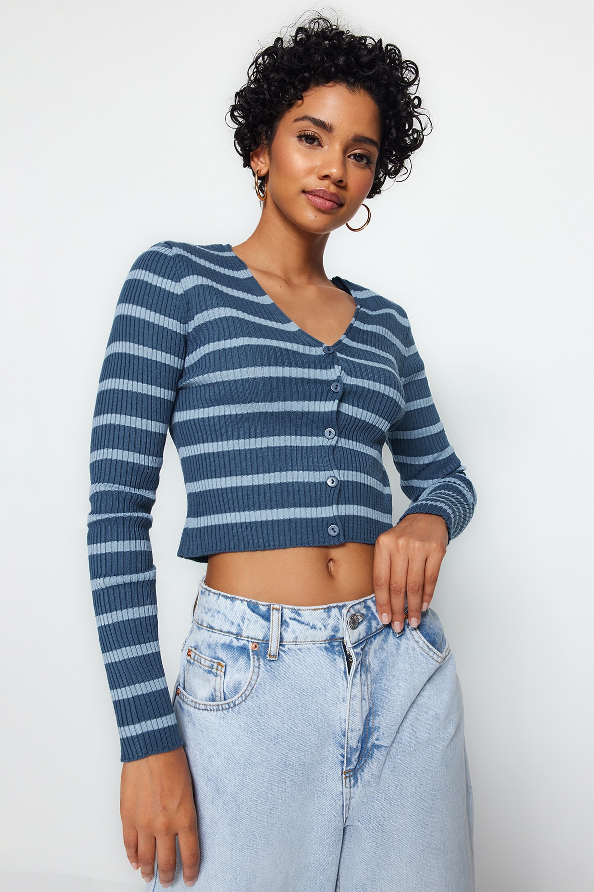 Trendyol Oil Crop Sweater Cardigan