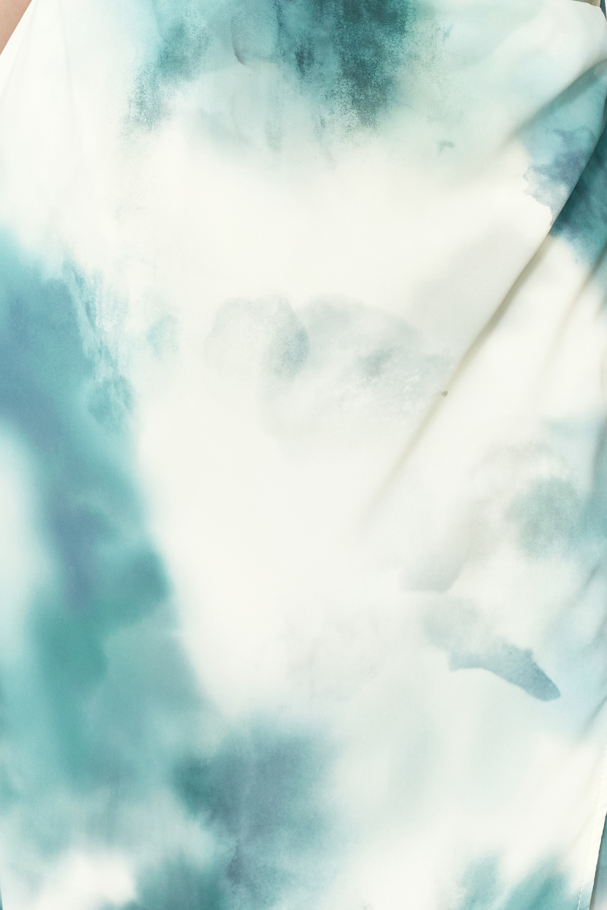 Trendyol Indigo Abstract A-line Chiffon Midi Woven Dress