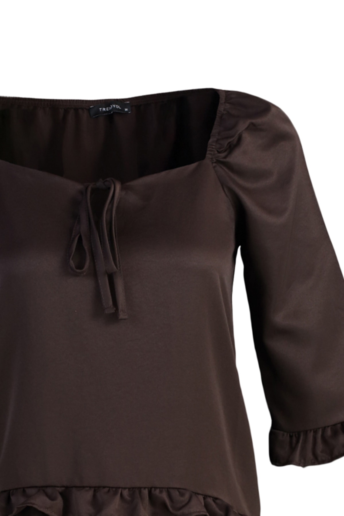 Rochie maro cu volane Trendyol