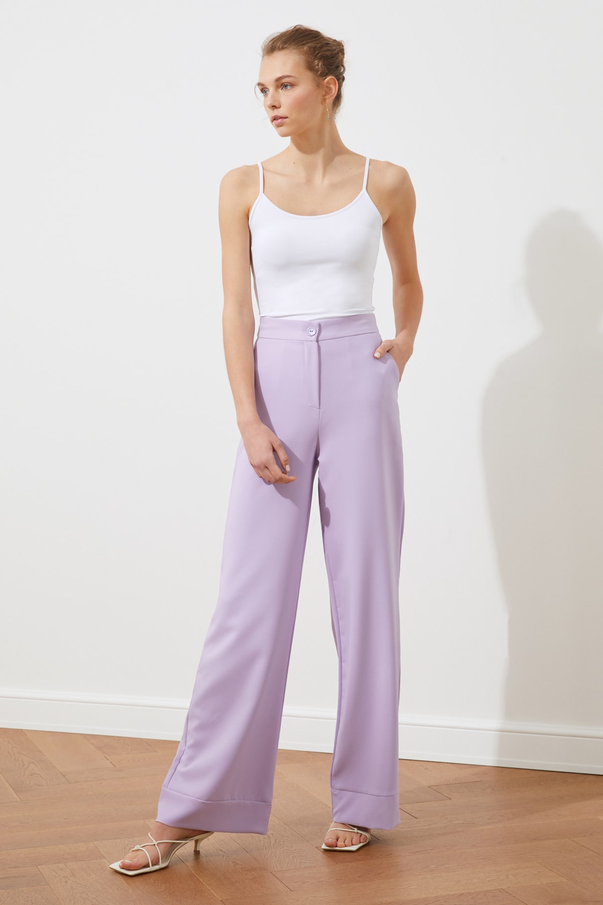 Pantaloni de damă Trendyol Plain