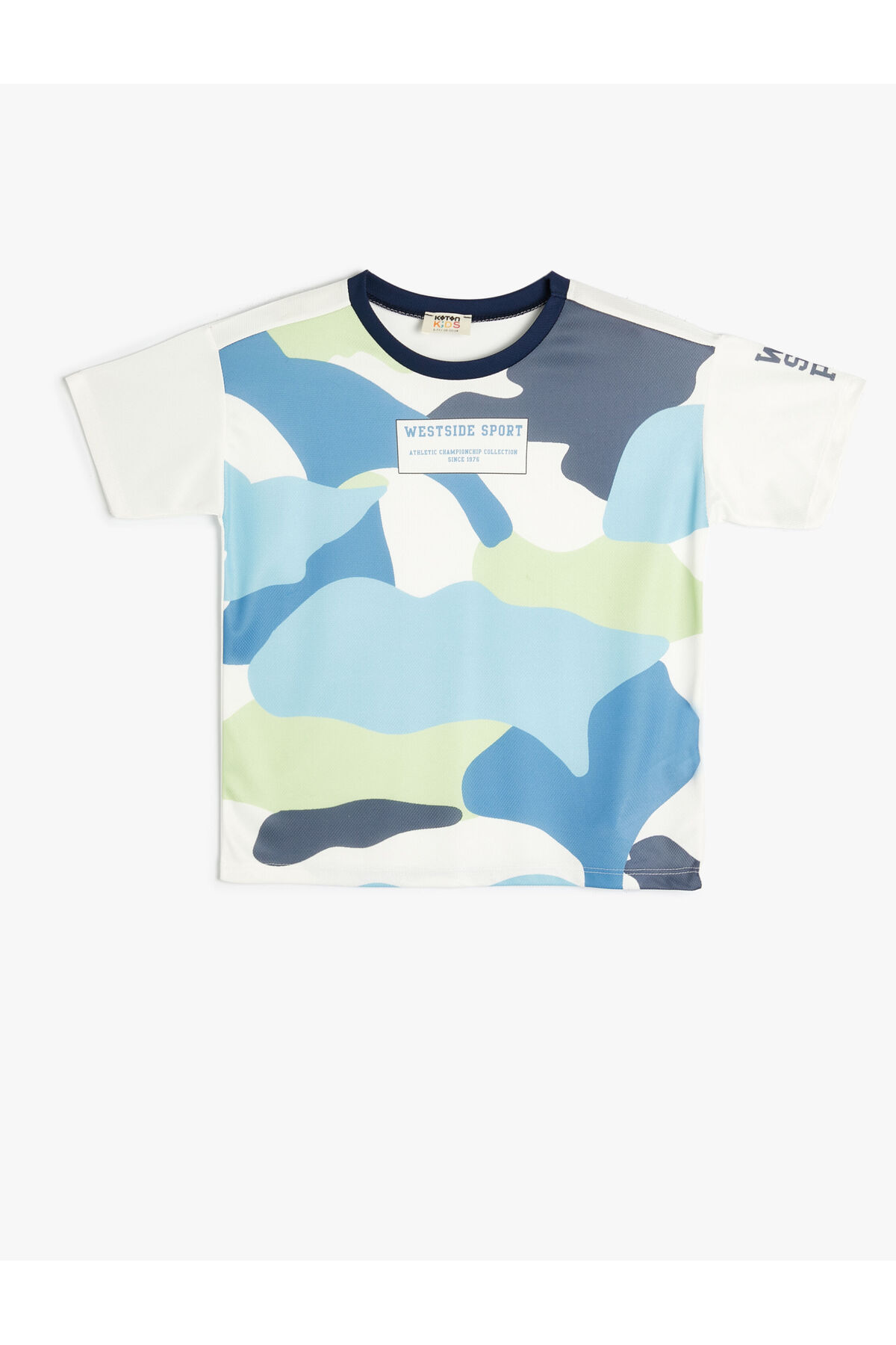 Levně Koton T-Shirt Camouflage Printed Short Sleeve Crew Neck