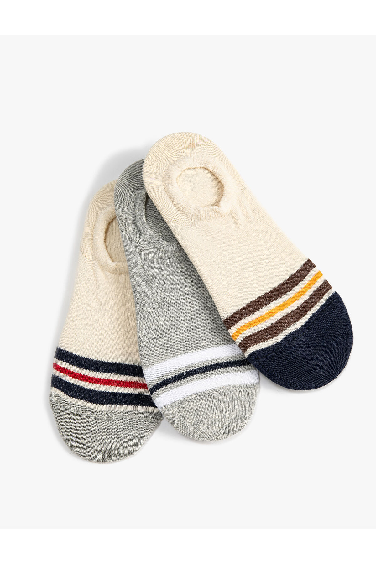Koton 3-Piece Striped Sneaker Socks Set Multi Color