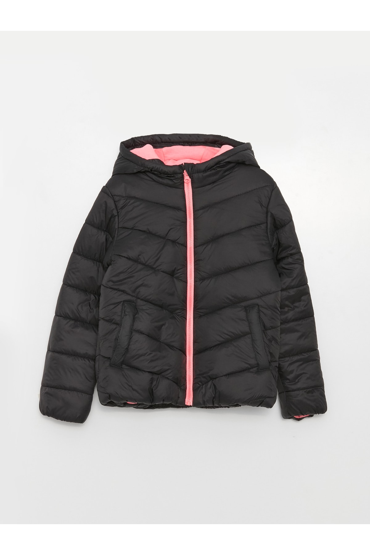 LC Waikiki Basic Girls' Down Jacket with a Hooded